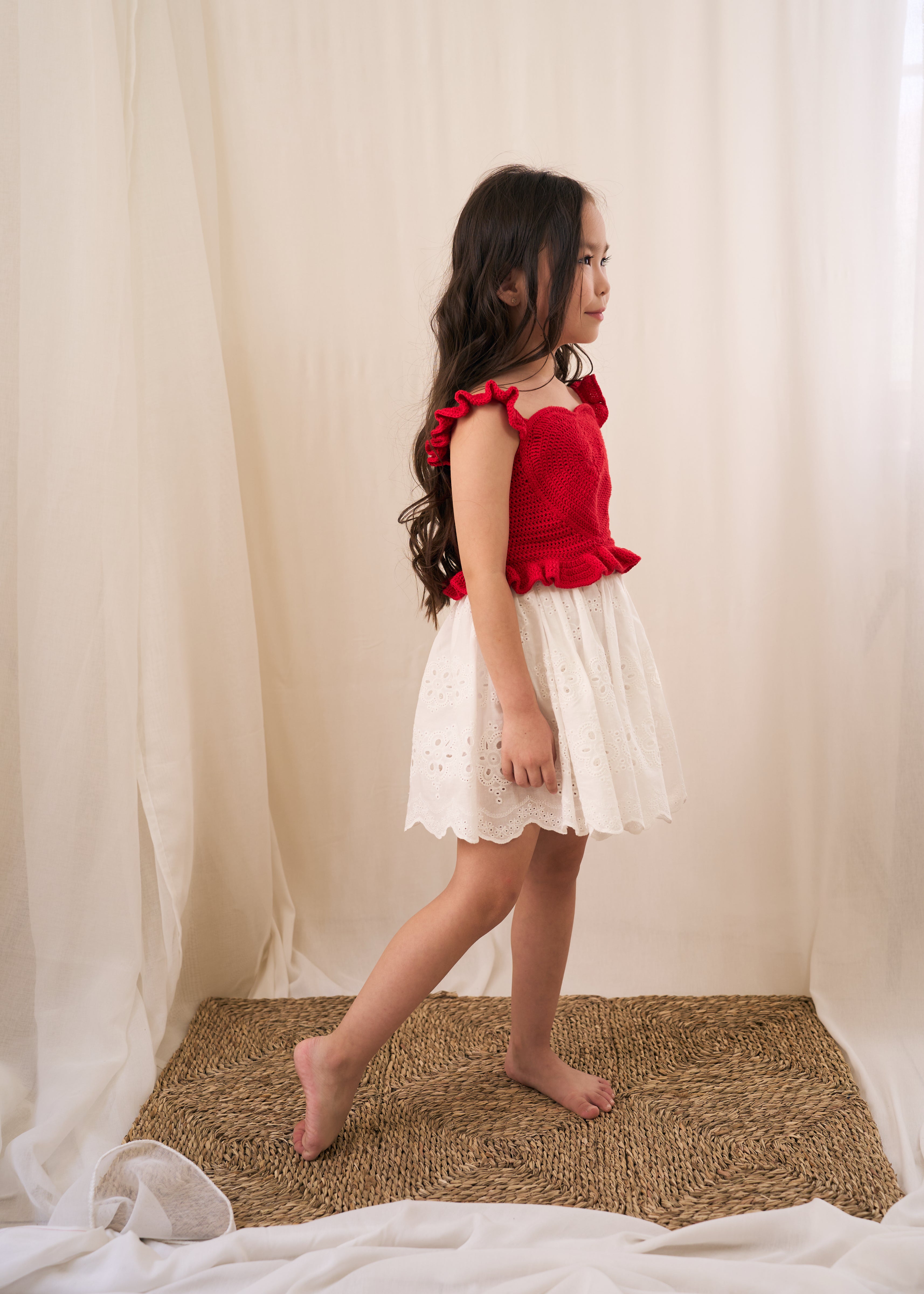 Broderie Anglaise Skirt | White | In Stock ( 4-5 y)