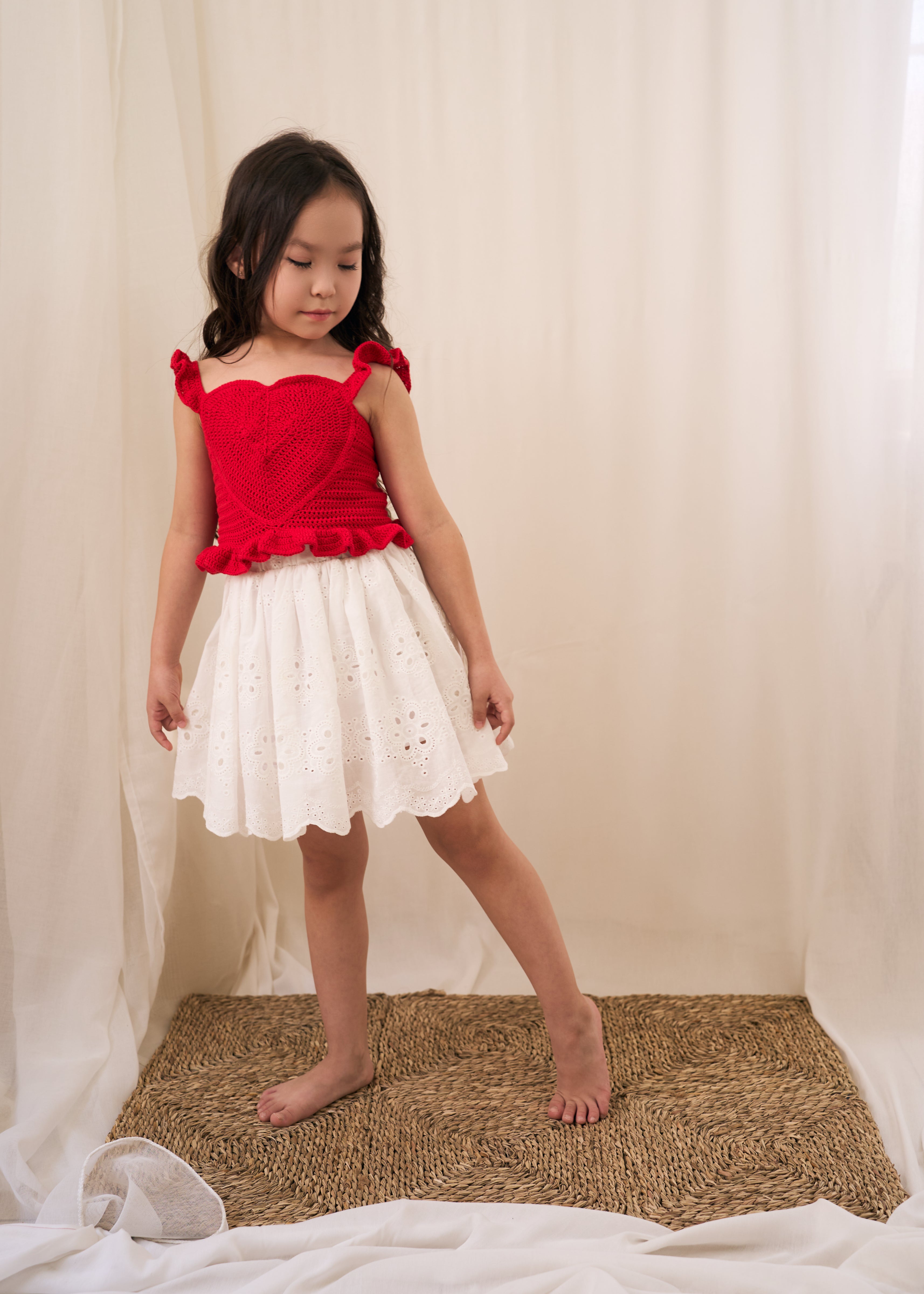 Broderie Anglaise Skirt | White | In Stock ( 4-5 y)