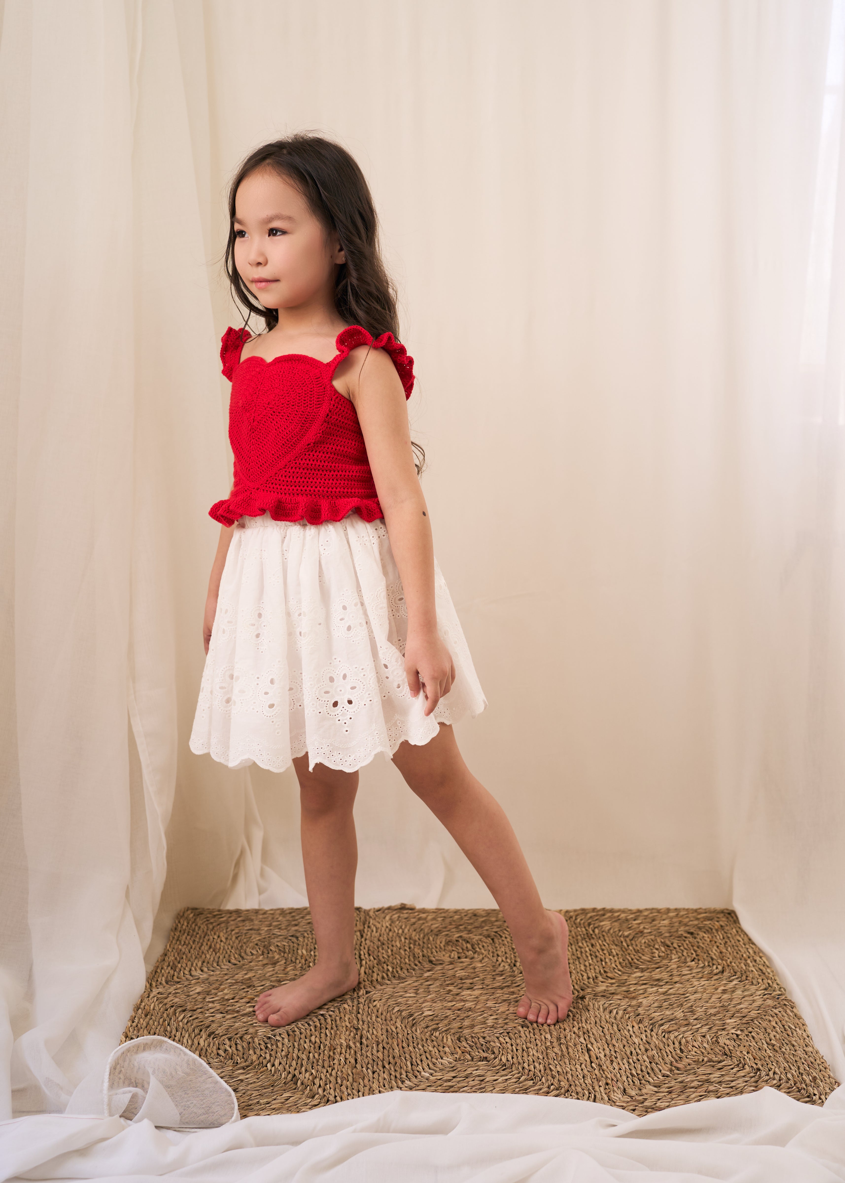 Broderie Anglaise Skirt | White | In Stock ( 4-5 y)