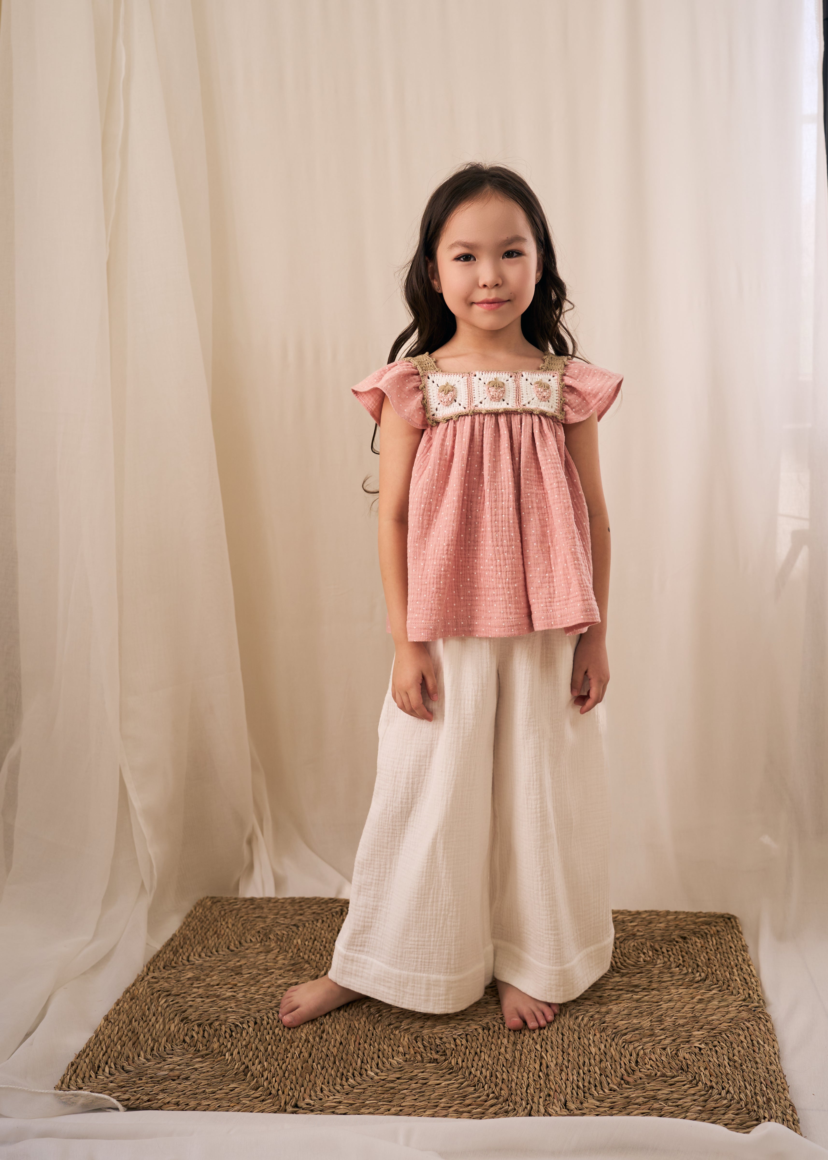 Palazzo Muslin Pants | White | In Stock (4-5 y)