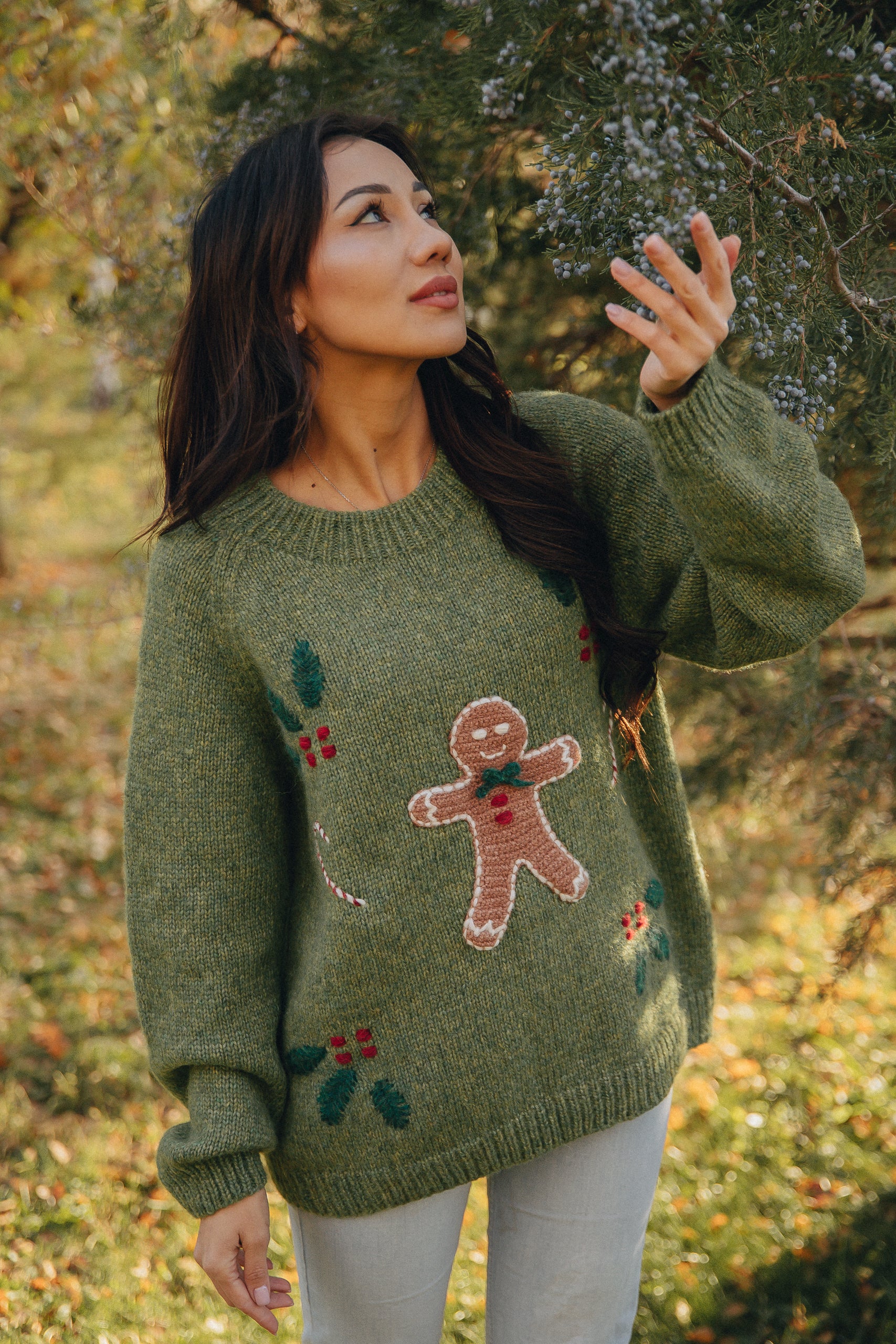 Adult Winter Fairy Tale Jumper| Moss Green