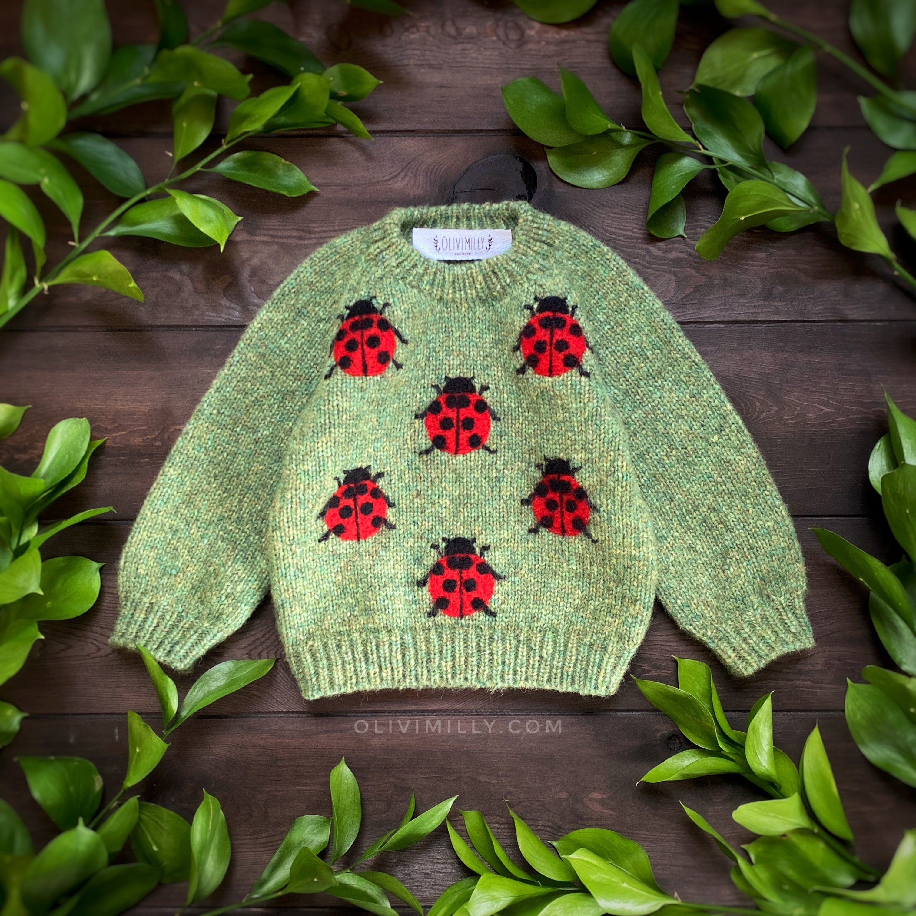 Ladybug Jumper | Moss Green