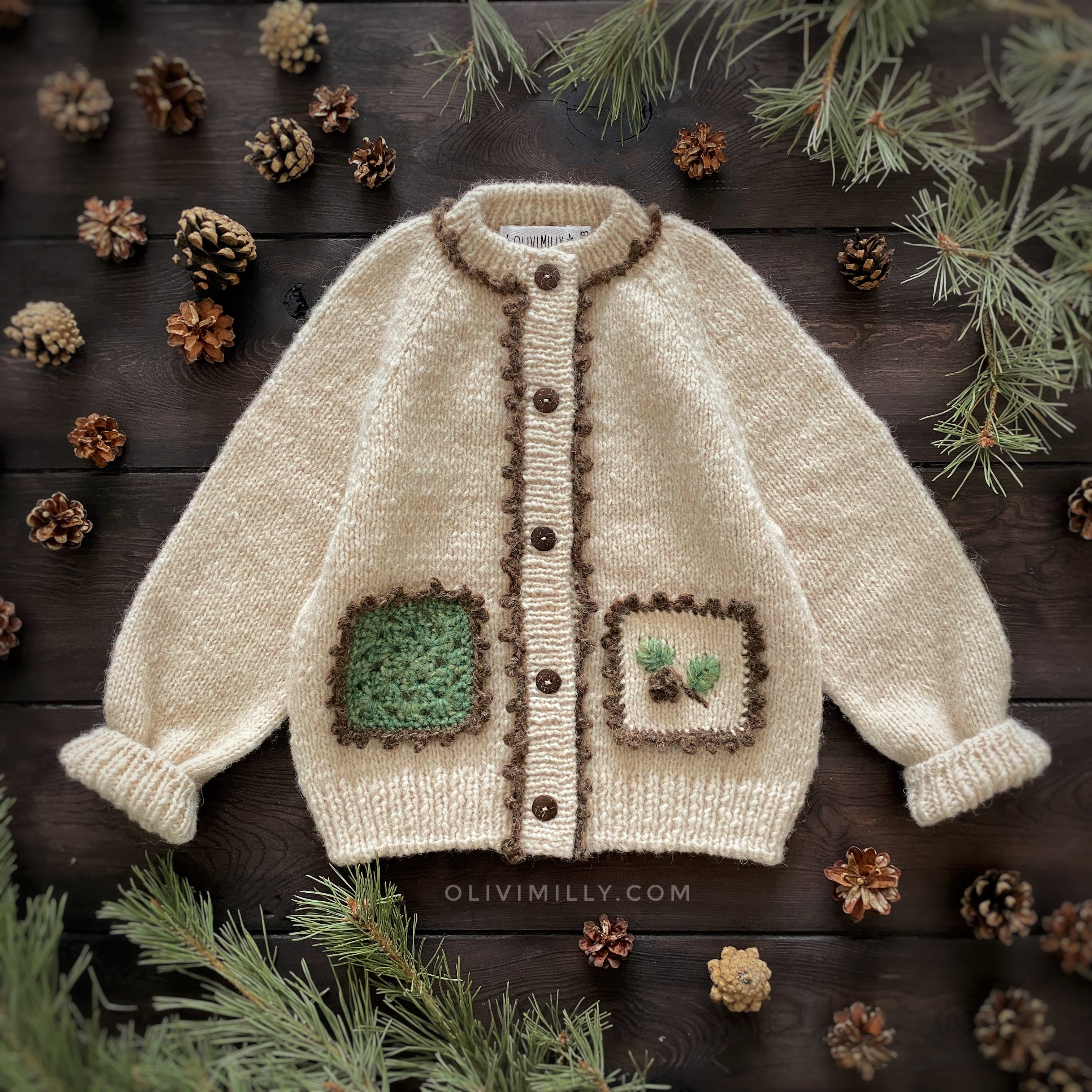 Spruce cardigan with poсkets | Wheat | In Stock (6-7 y)