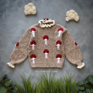 Mushrooms pullover | Beigebrown