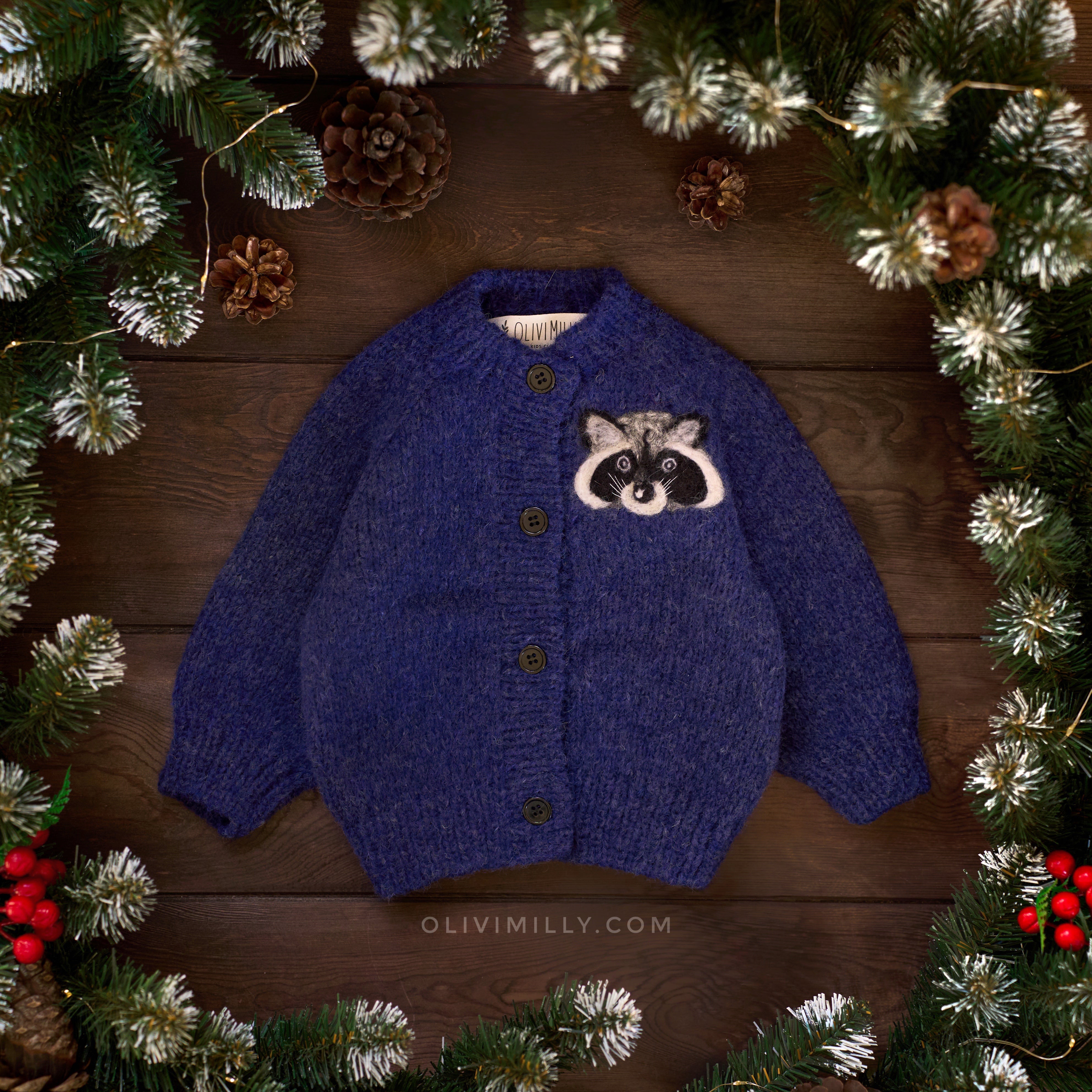 Raccoon Cardigan | Dark blue