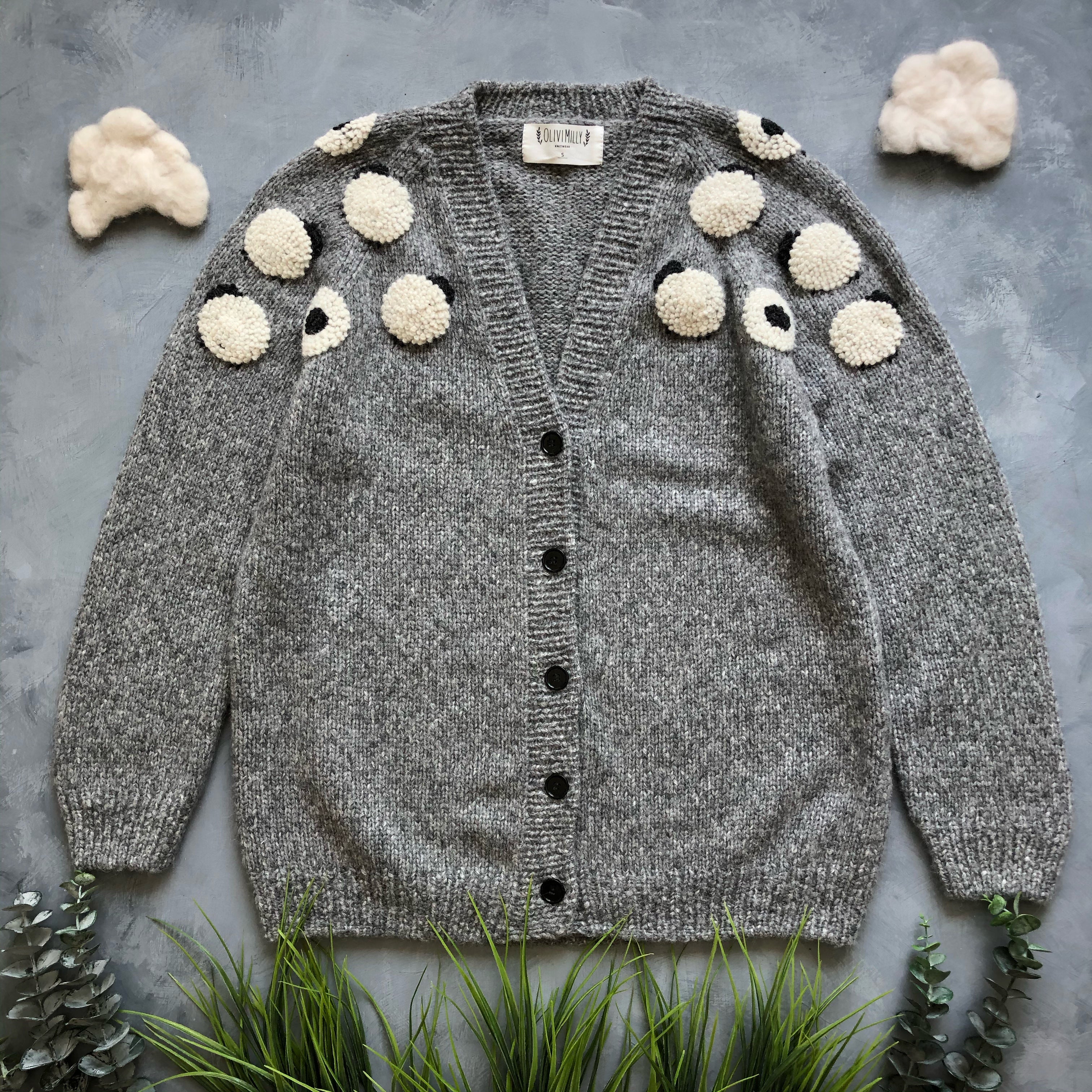 Adult Sheeps cardigan | Dark grey