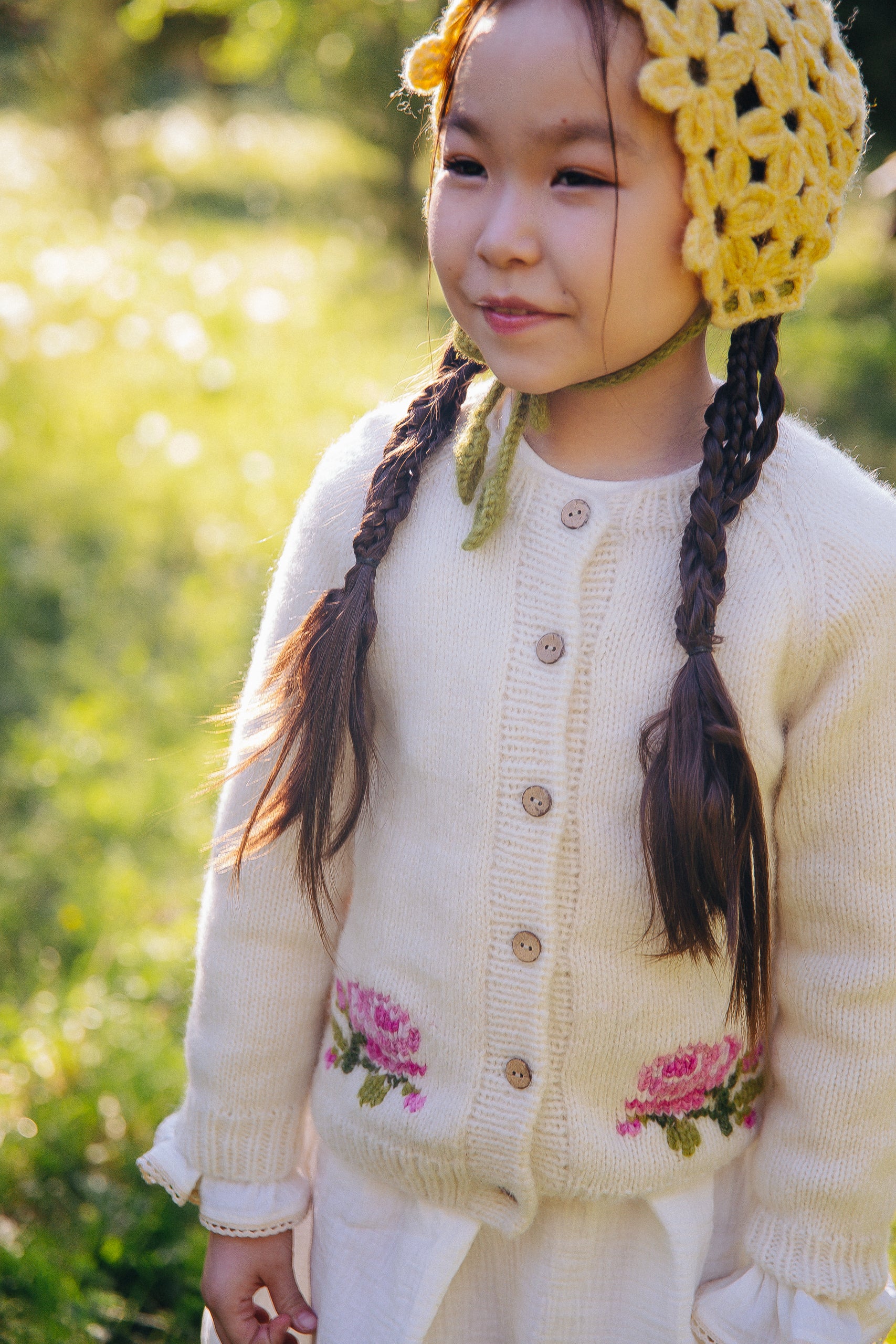 Spring Melody cardigan | Off White | In Stock (4-5 y)