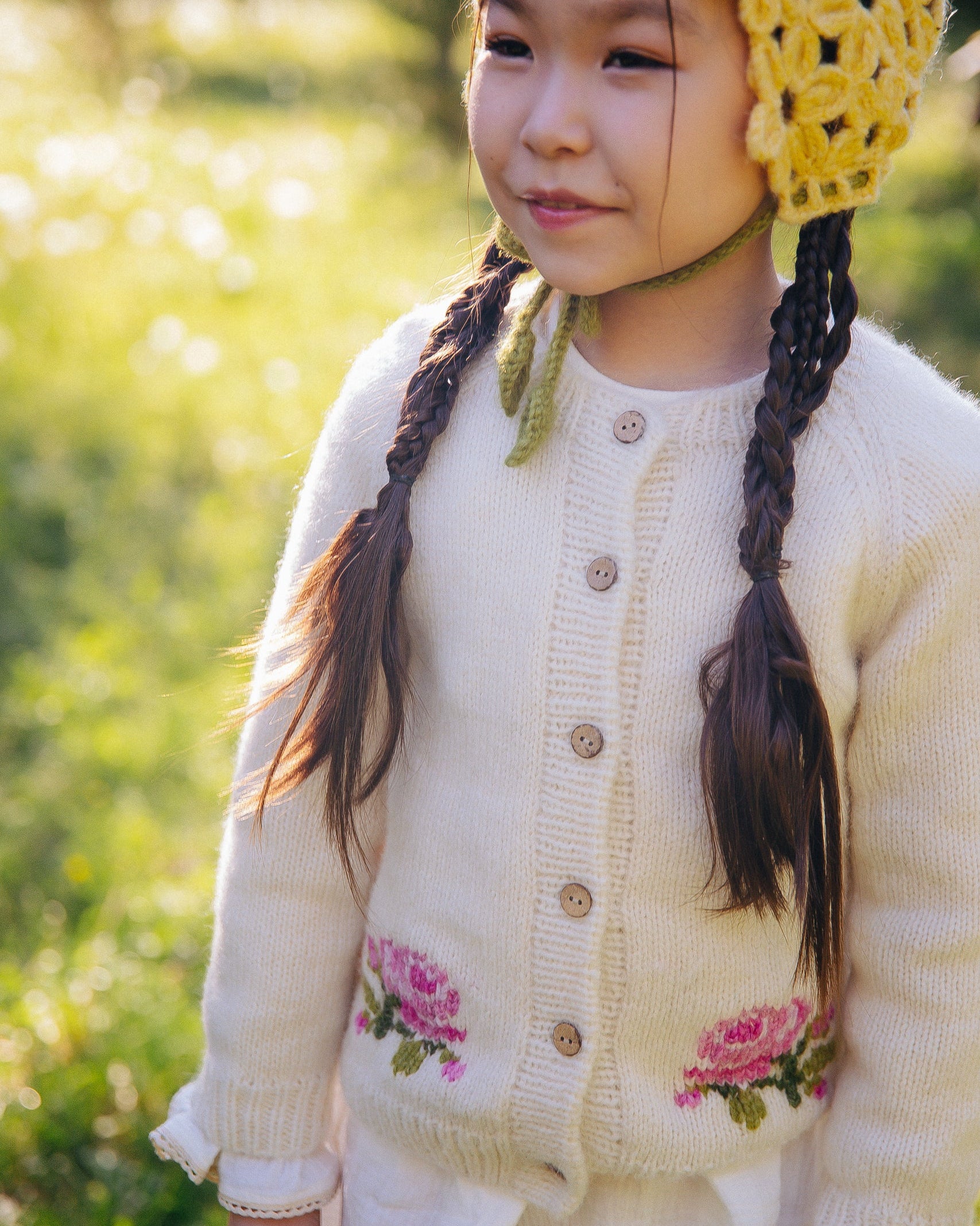 Spring Melody cardigan | Off White | In Stock (4-5 y)