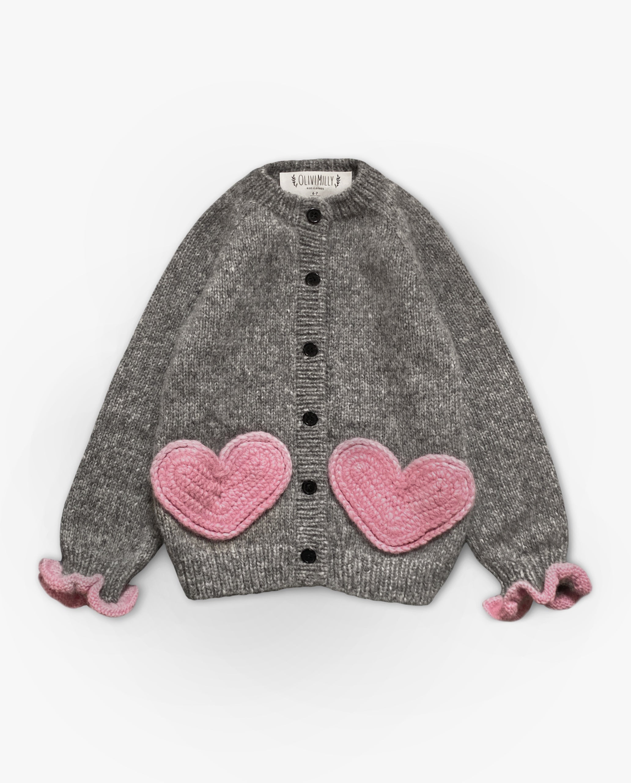 Sweet Heart cardigan | Powder Pink