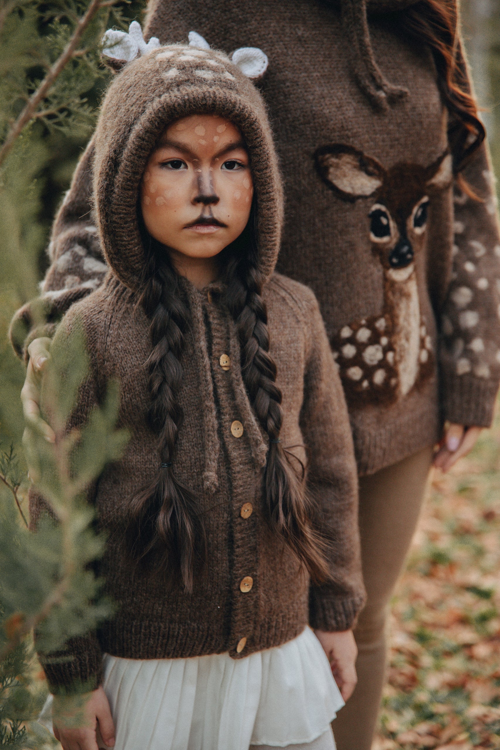 Deer Hooded Cardigan | Brown