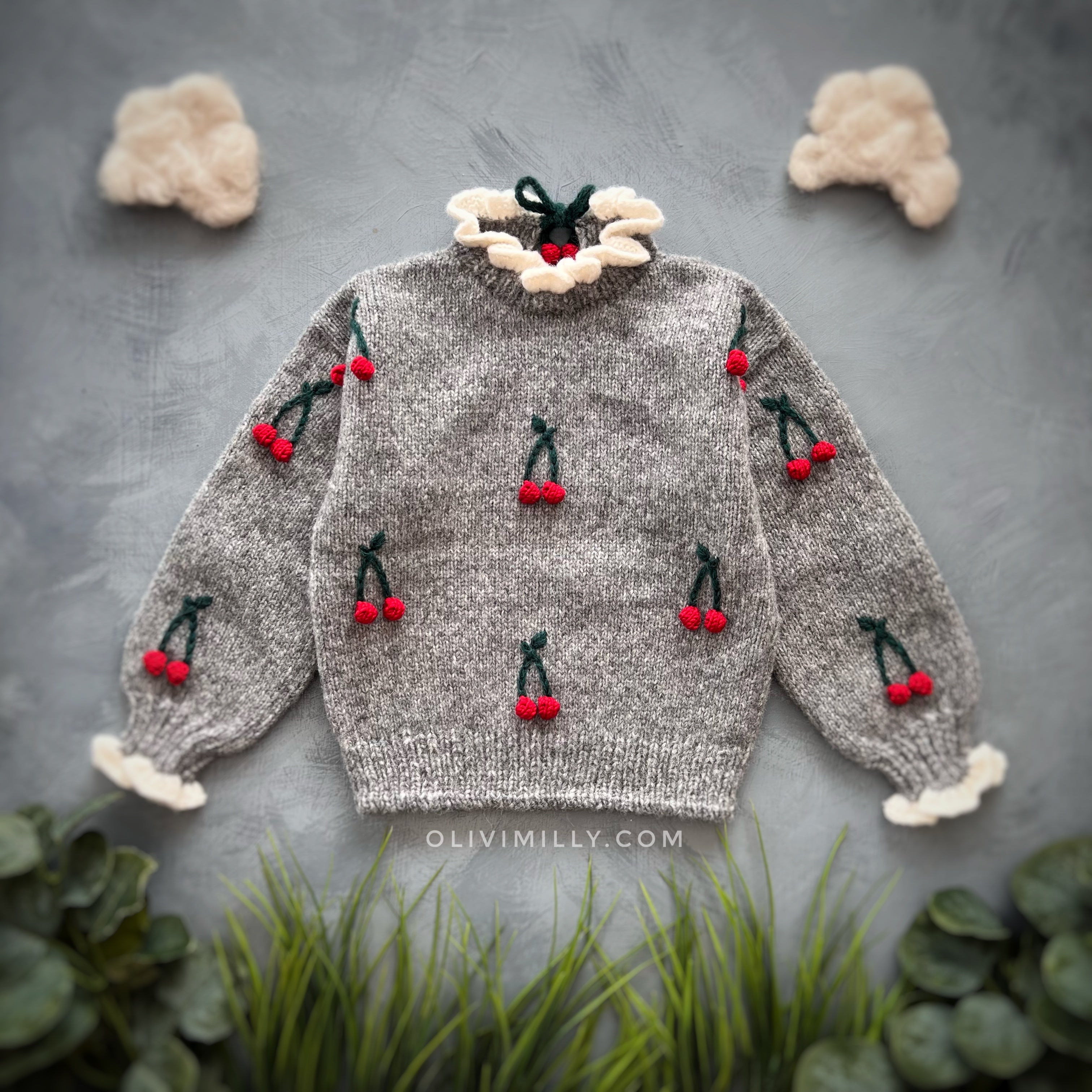 Cherries pullover | Dark grey