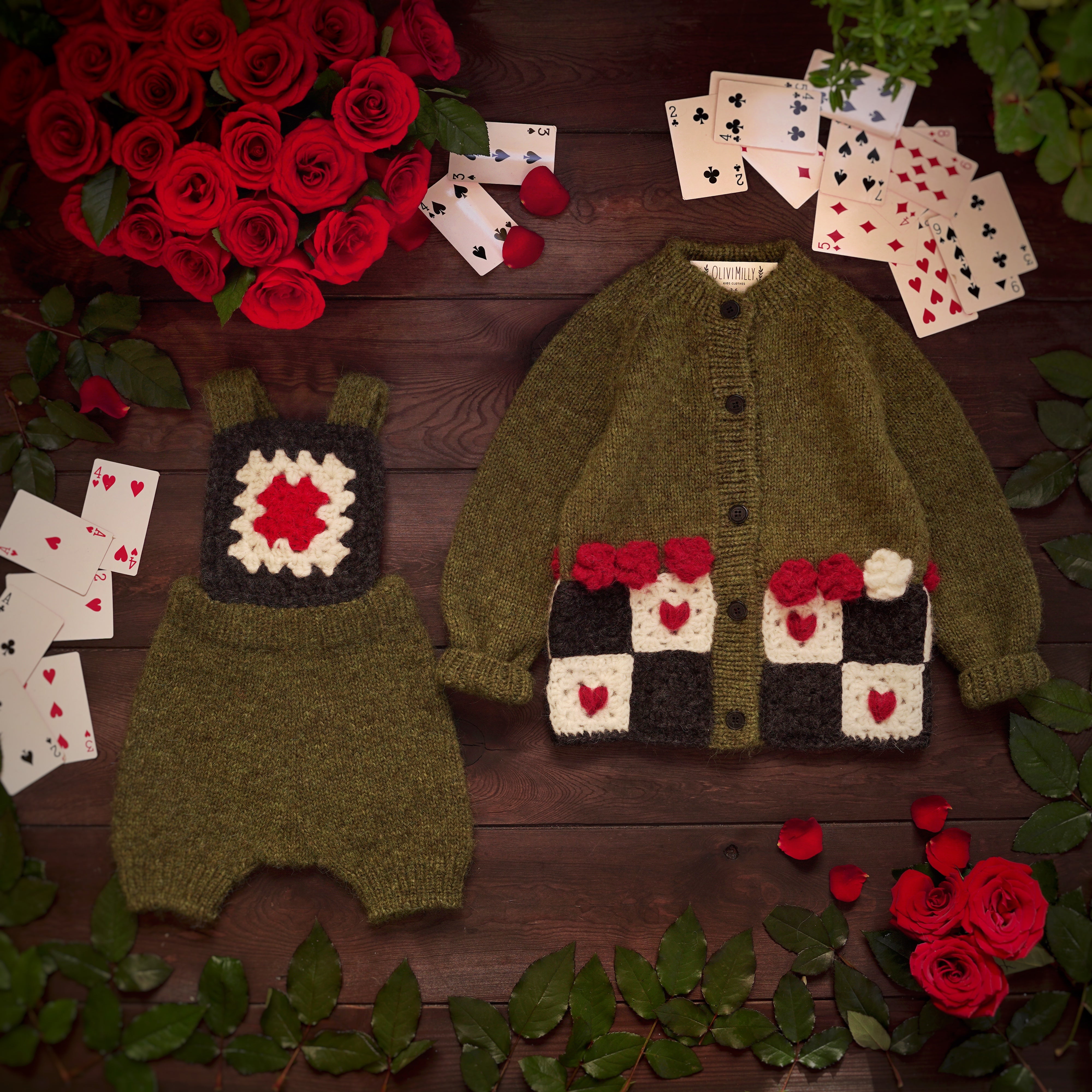Wonderland Romper |forest| in stock (6-9m)