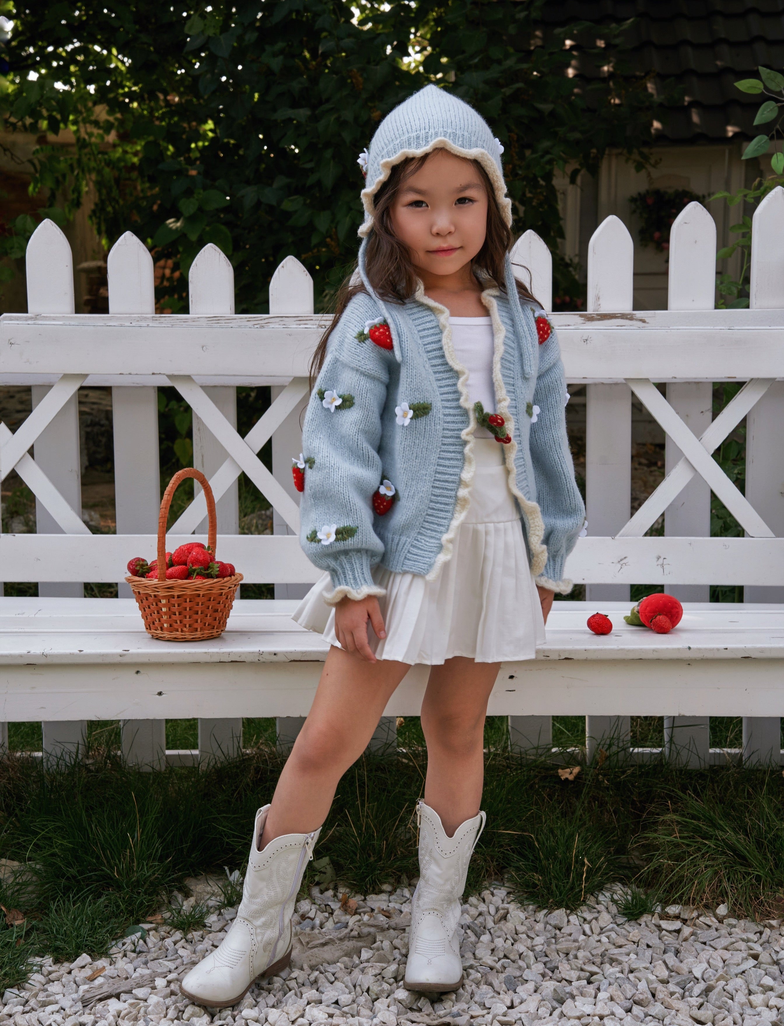 Strawberries Cardigan | Blue