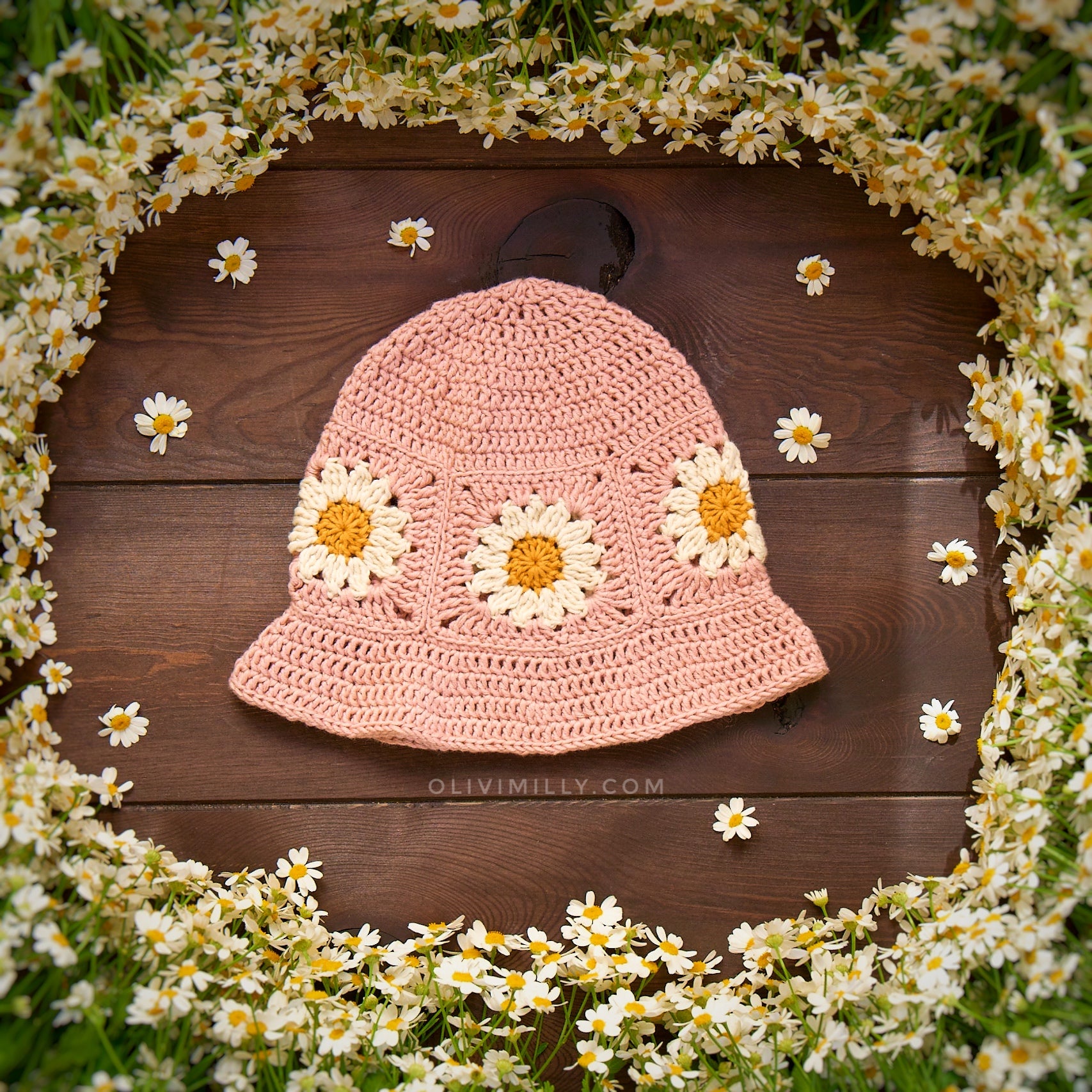 Daisy hat | Powder rose