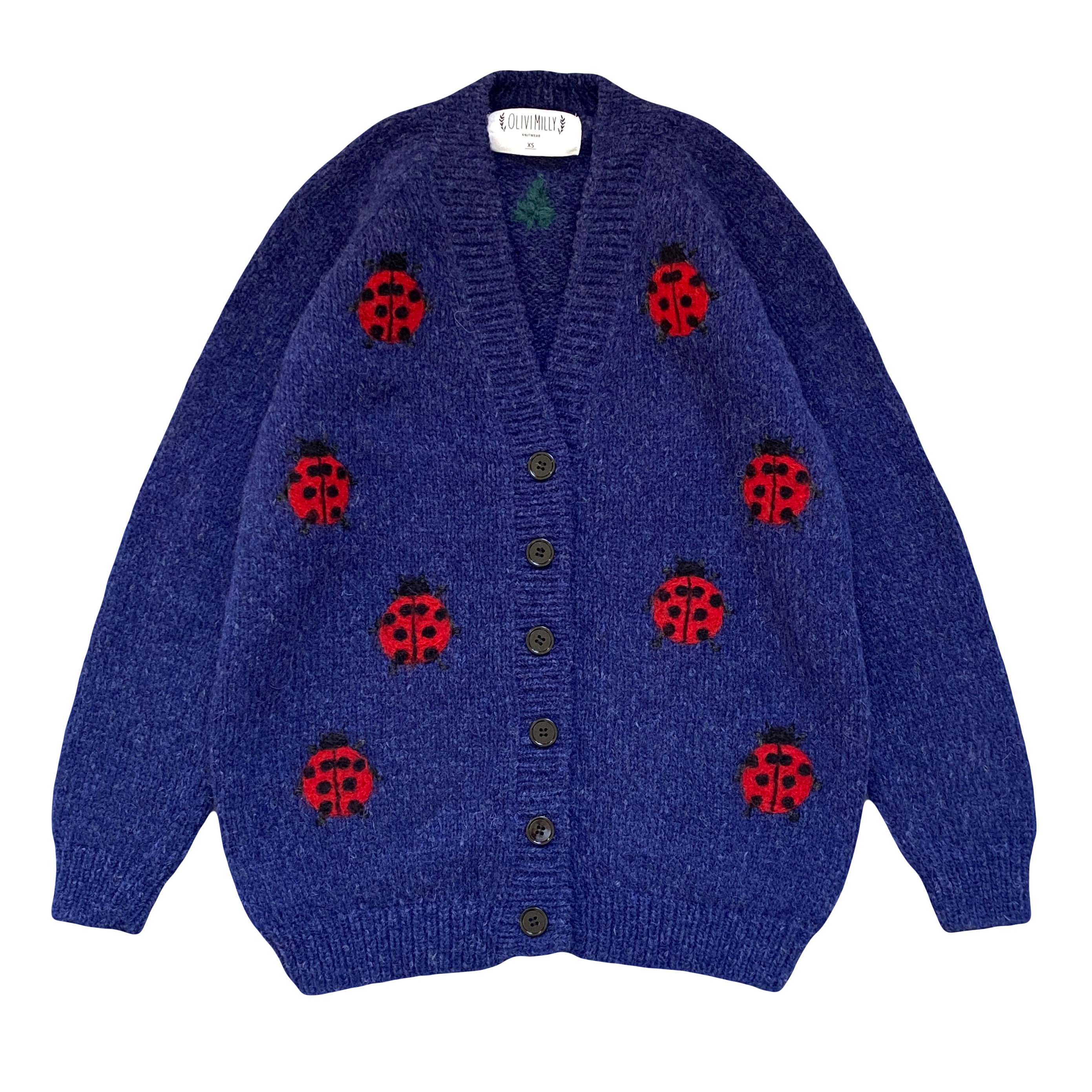 Adult Ladybug cardigan | Dark blue