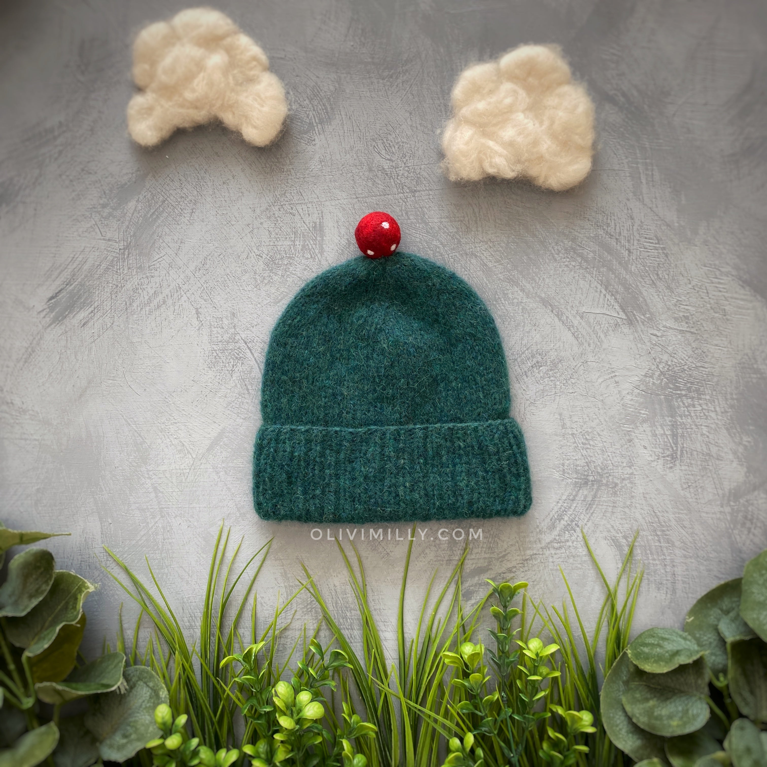 Mushrooms Hat |emerald| in stock (1-2y)