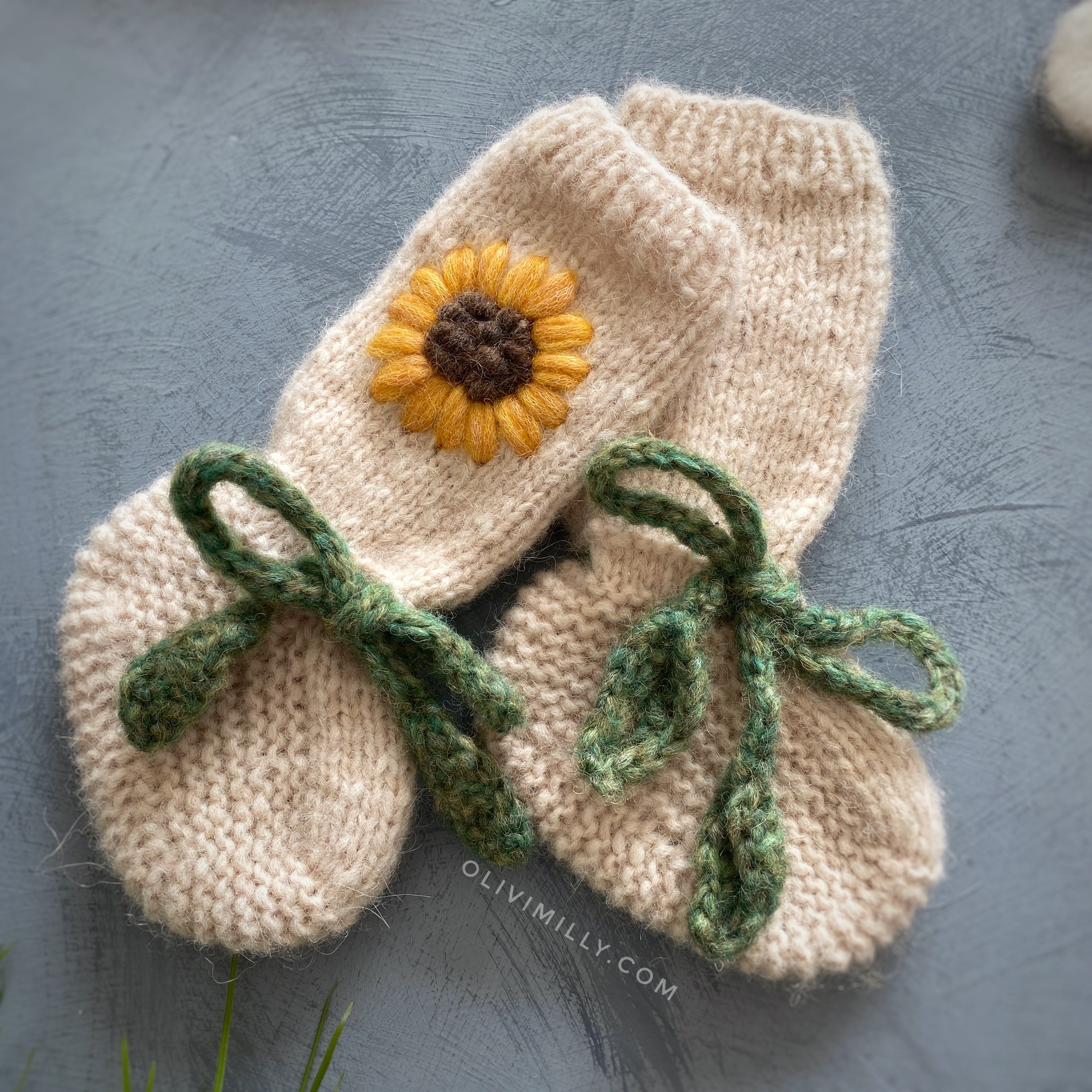 Sunflowers Booties |wheat| in stock (9-12m)