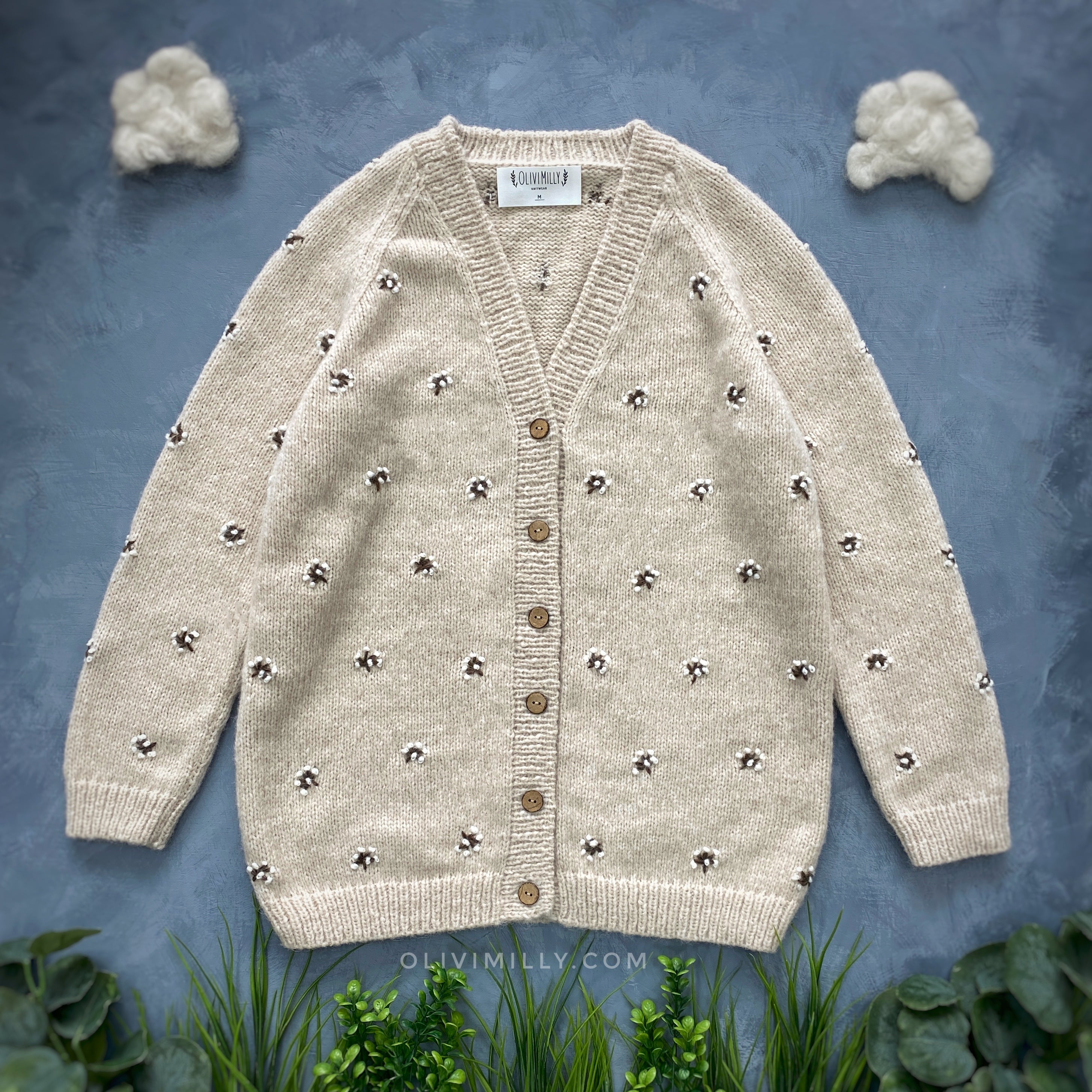 Adult Flora cardigan | Wheat