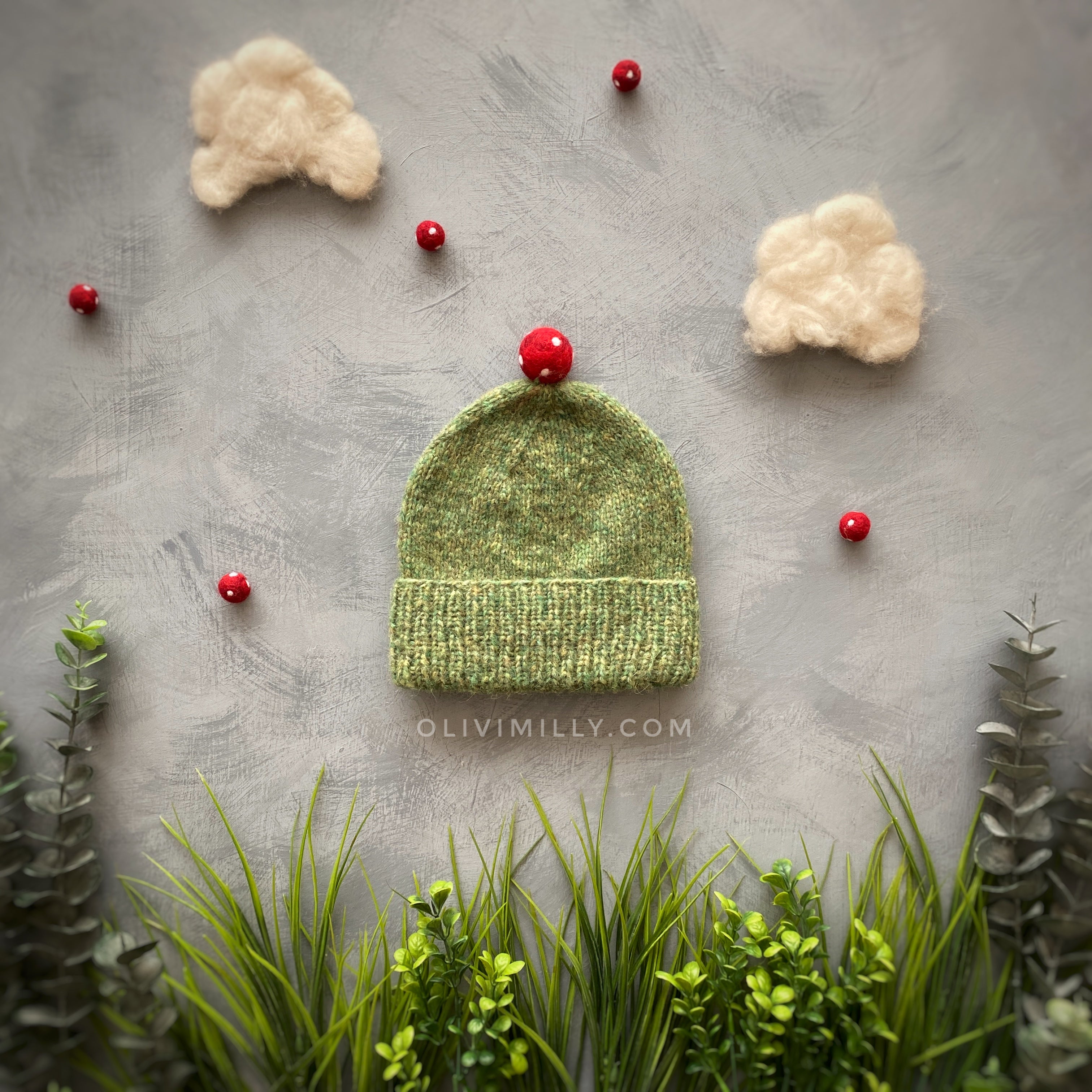 Mushrooms Hat | Moss Green