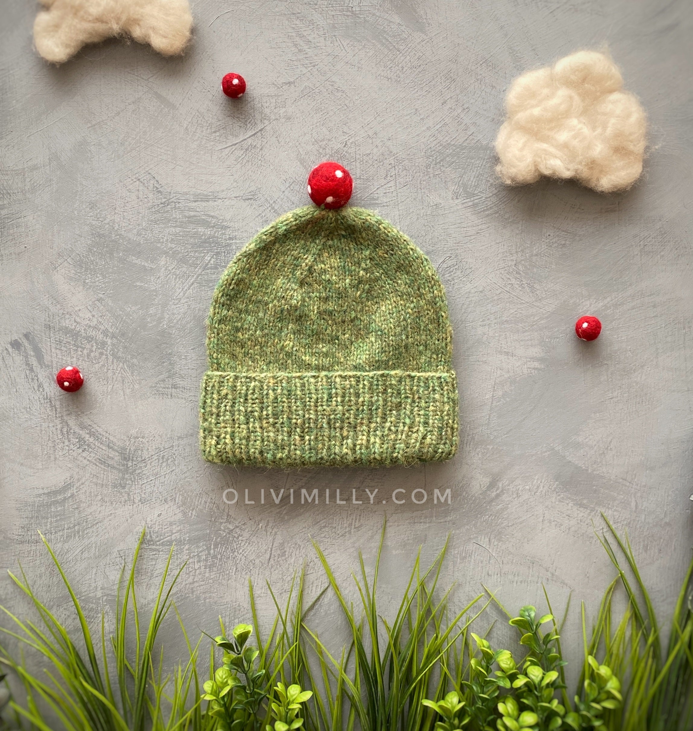 Mushrooms Hat | Moss Green