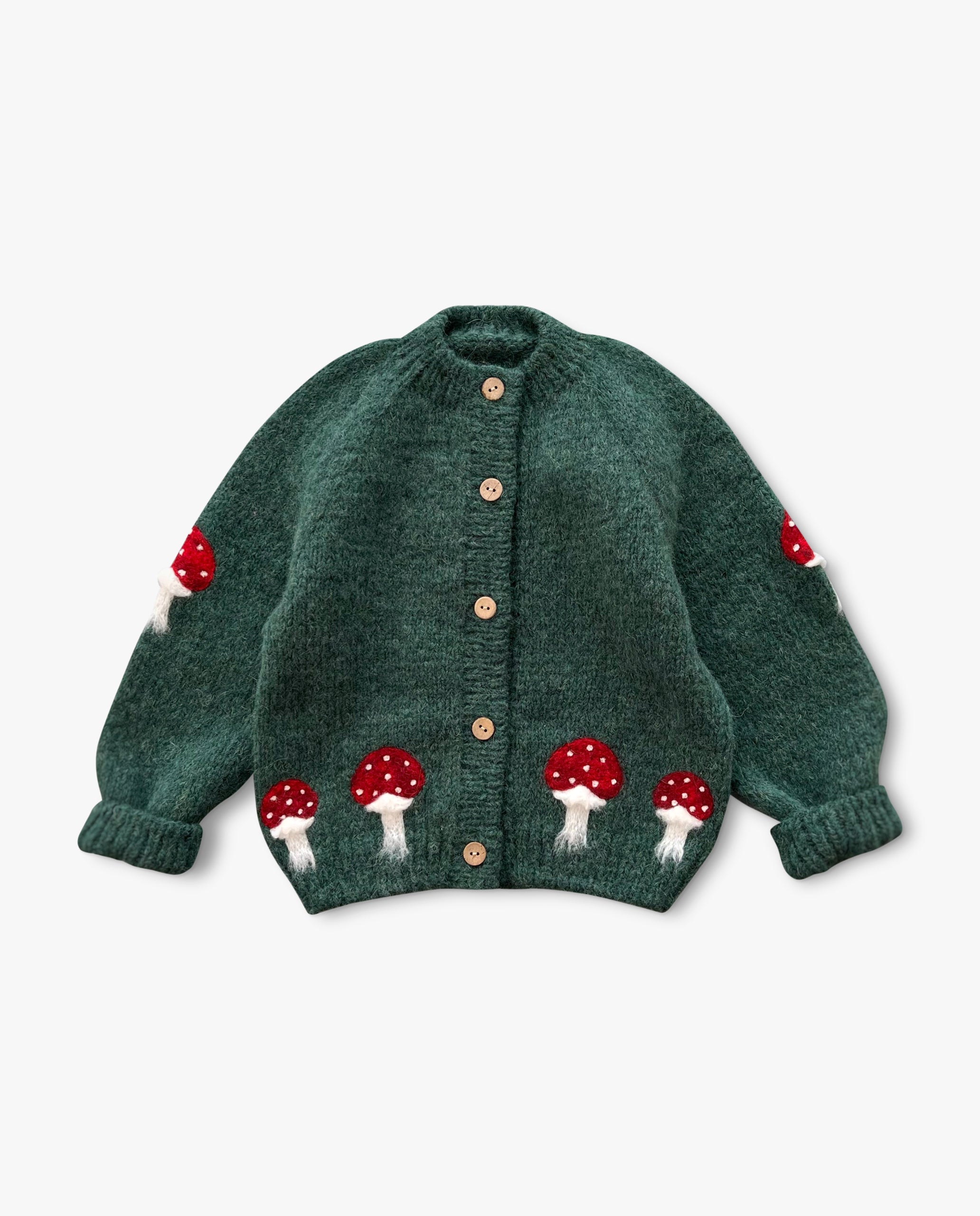 Mushrooms cardigan | Emerald