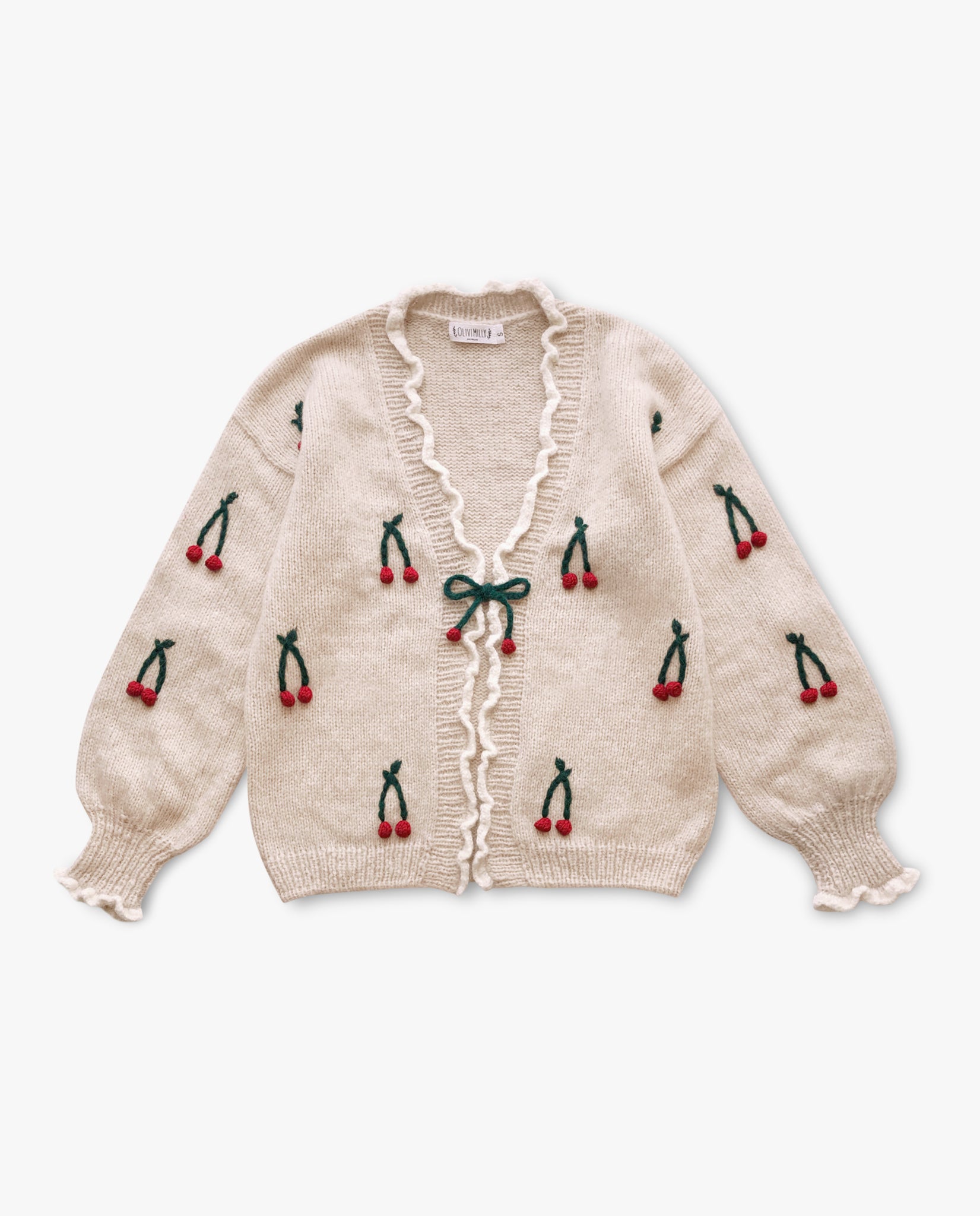 Adult Cherries Cardigan | Wheat