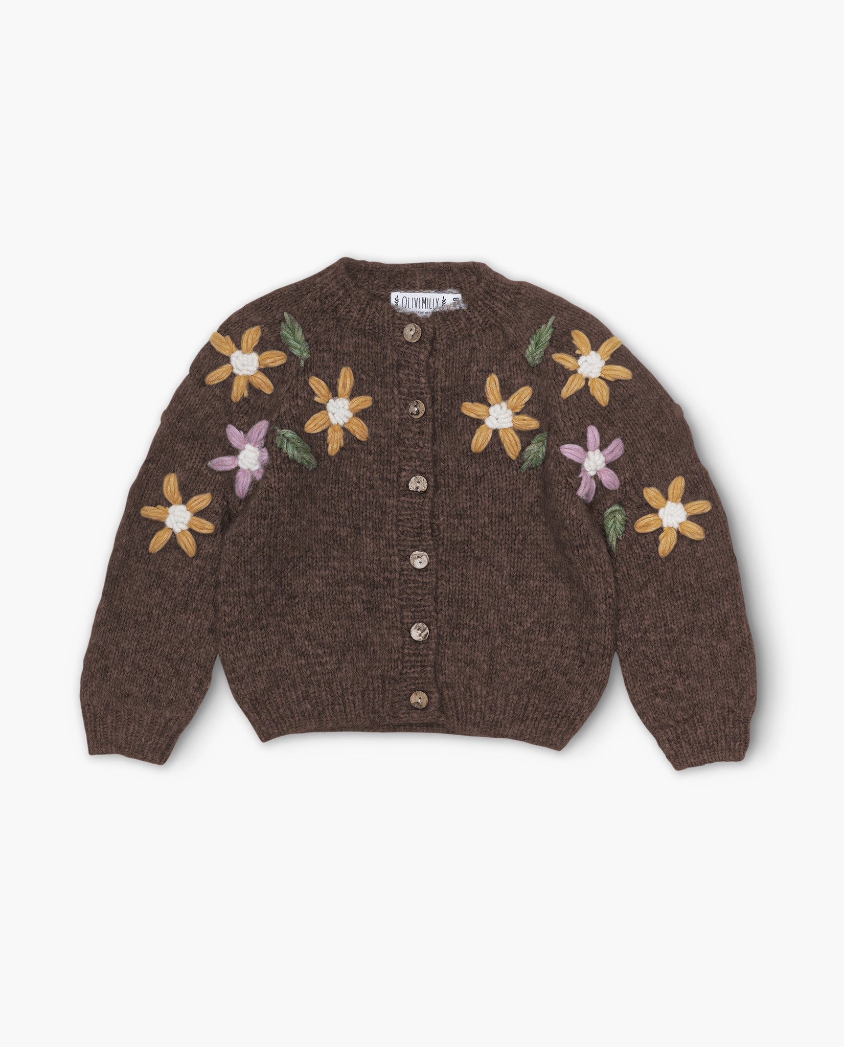 Flower Rain cardigan | Brown | In Stock