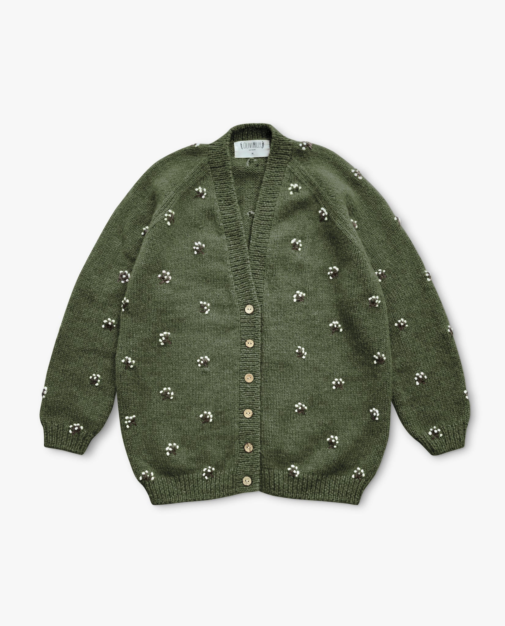 Adult Flora cardigan | Moss Green