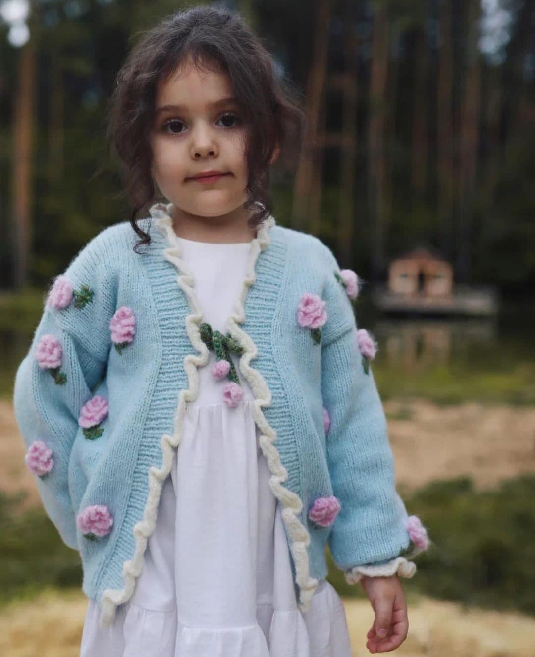 Roses cardigan | Blue