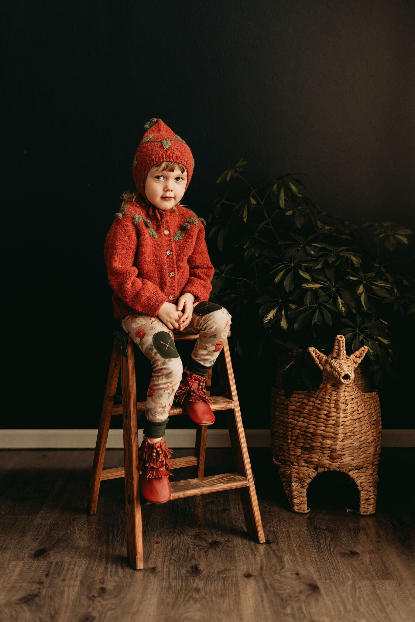 Acorns cardigan | Red-orange