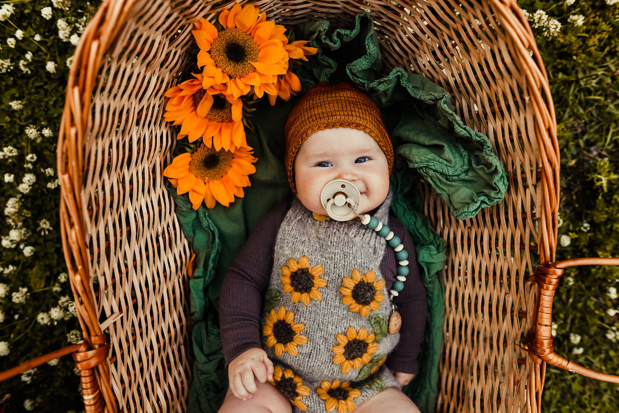 Sunflowers romper | Beigebrown