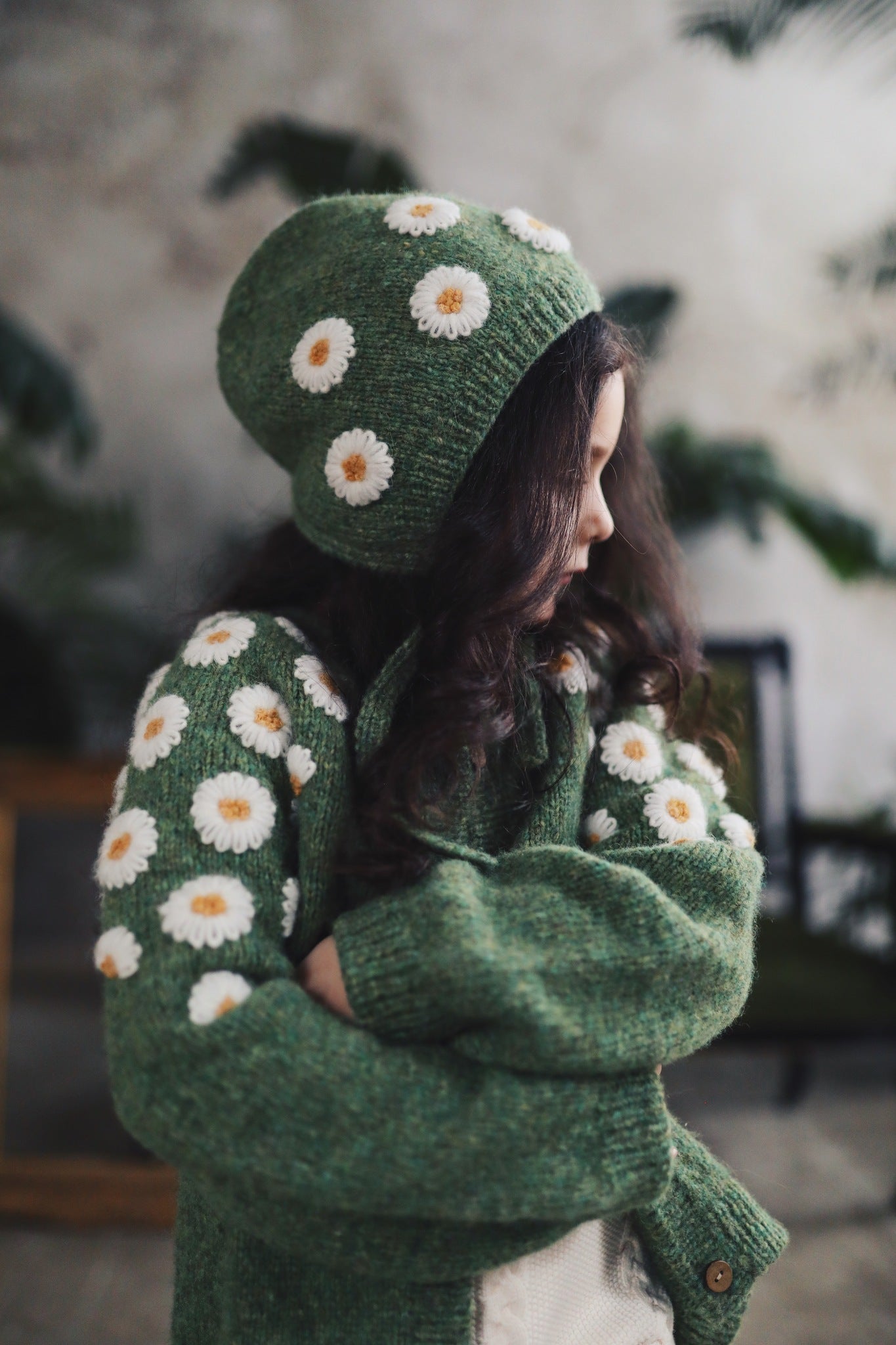 Chamomile bonnet | Moss Green
