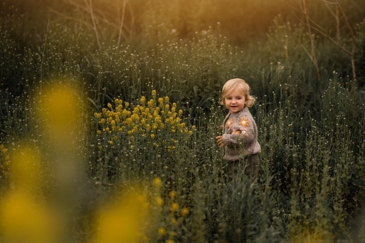 Flower Rain cardigan | Beigebrown
