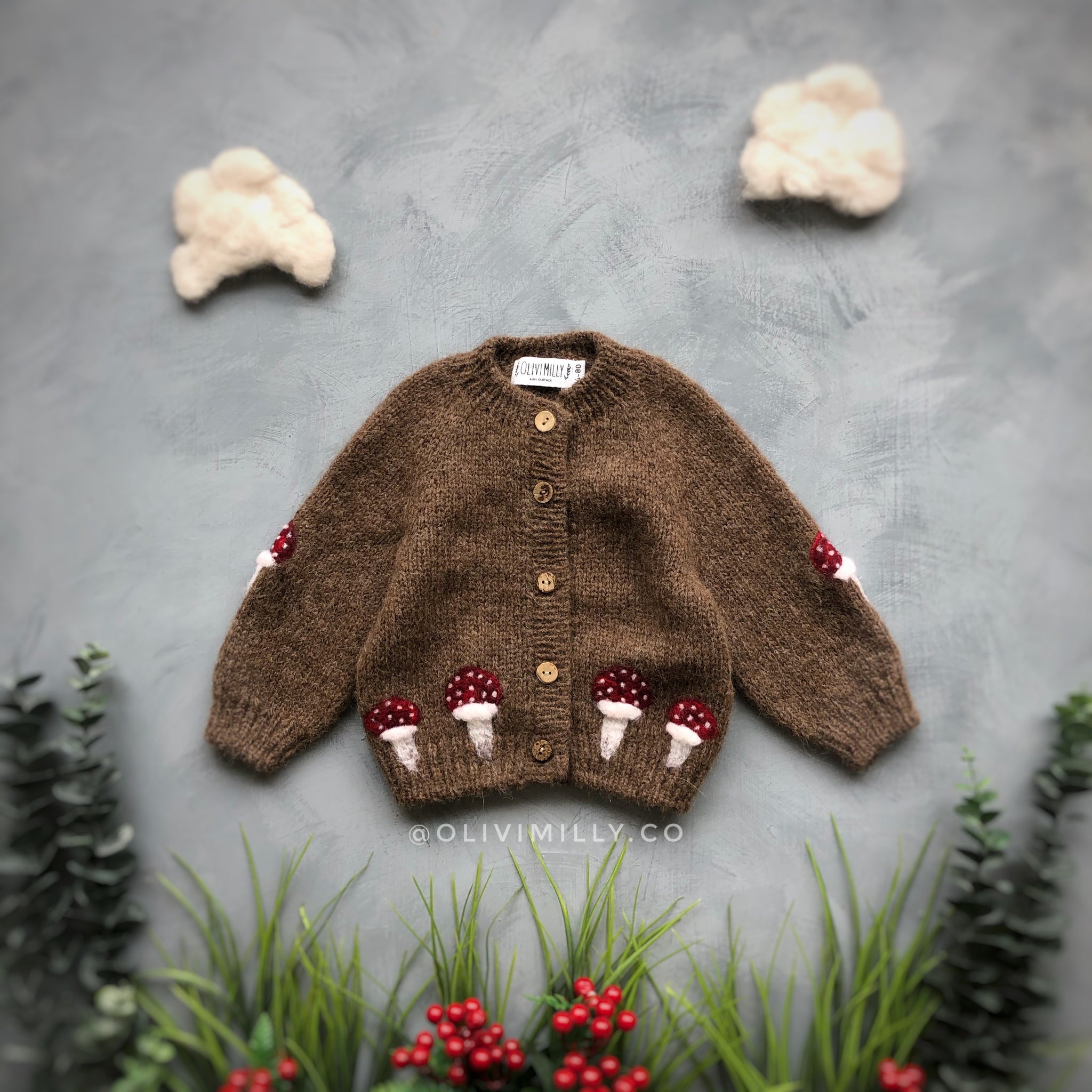 Mushrooms cardigan | Brown