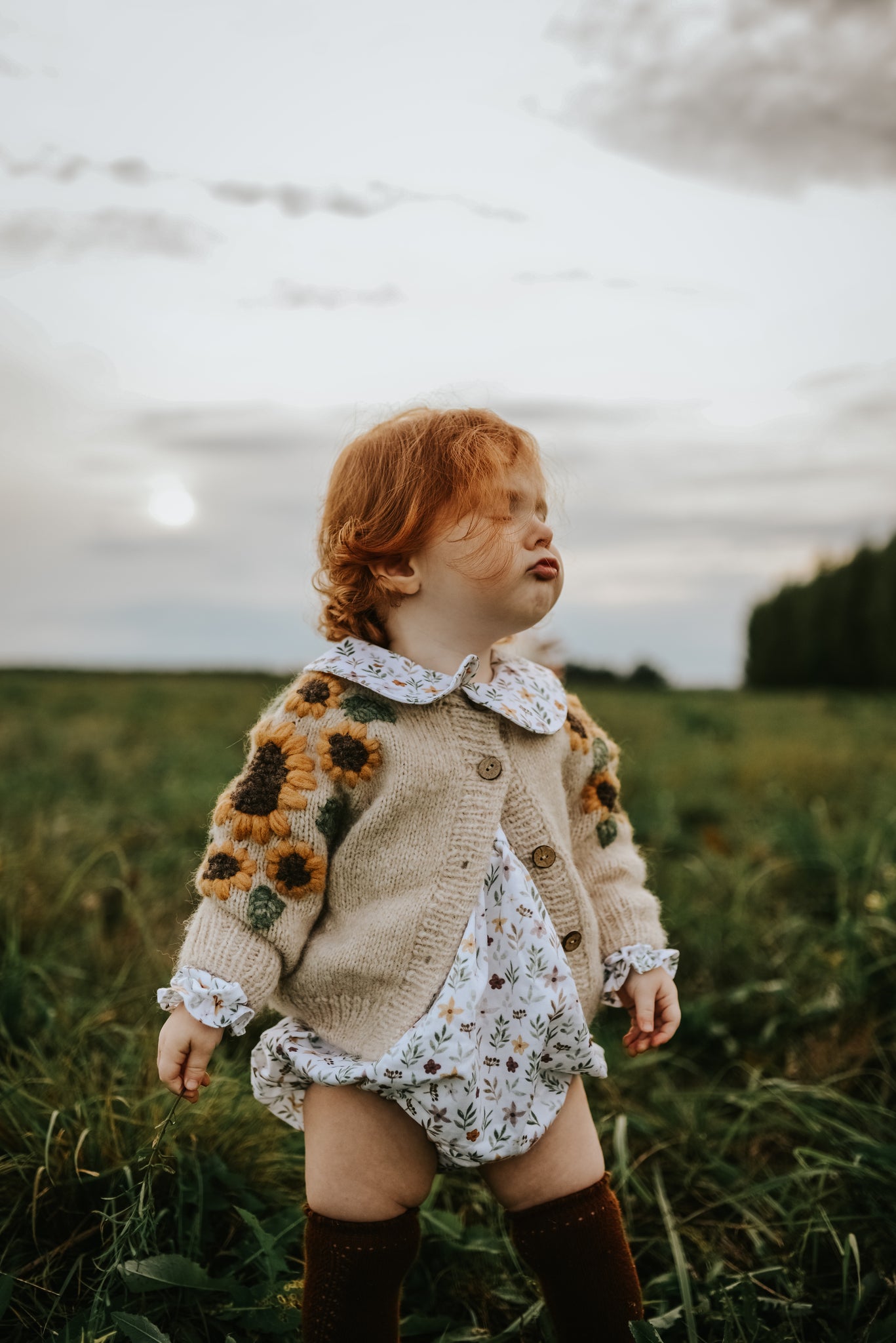 Sunflowers cardigan | Wheat