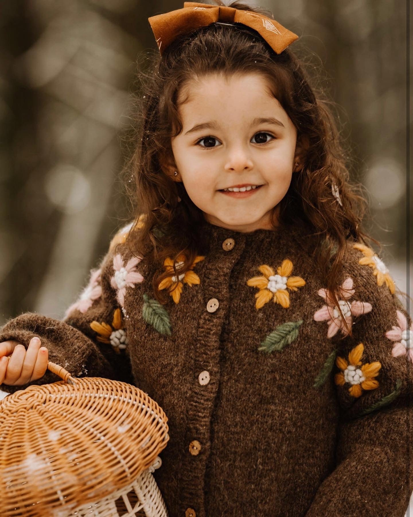 Flower Rain cardigan | Brown | In Stock