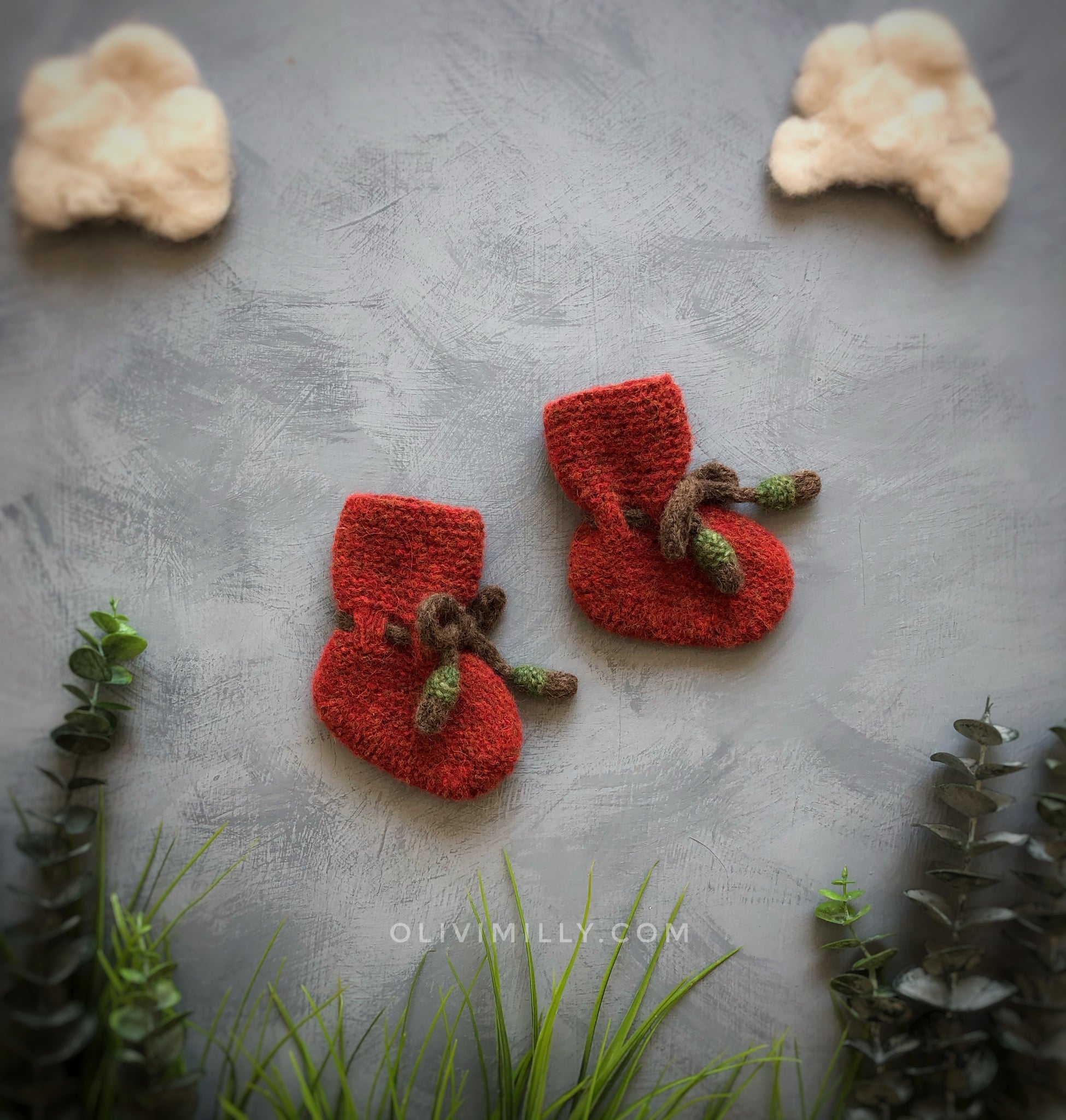 Acorns Booties | Red-orange