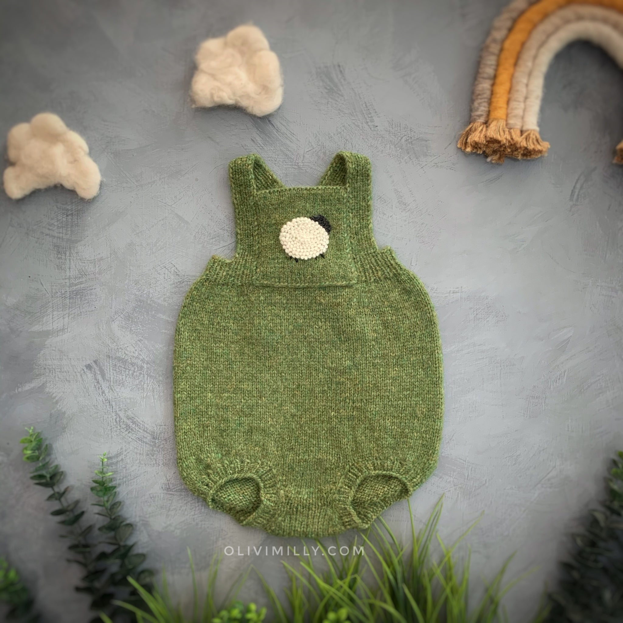 Sheep romper | Moss Green