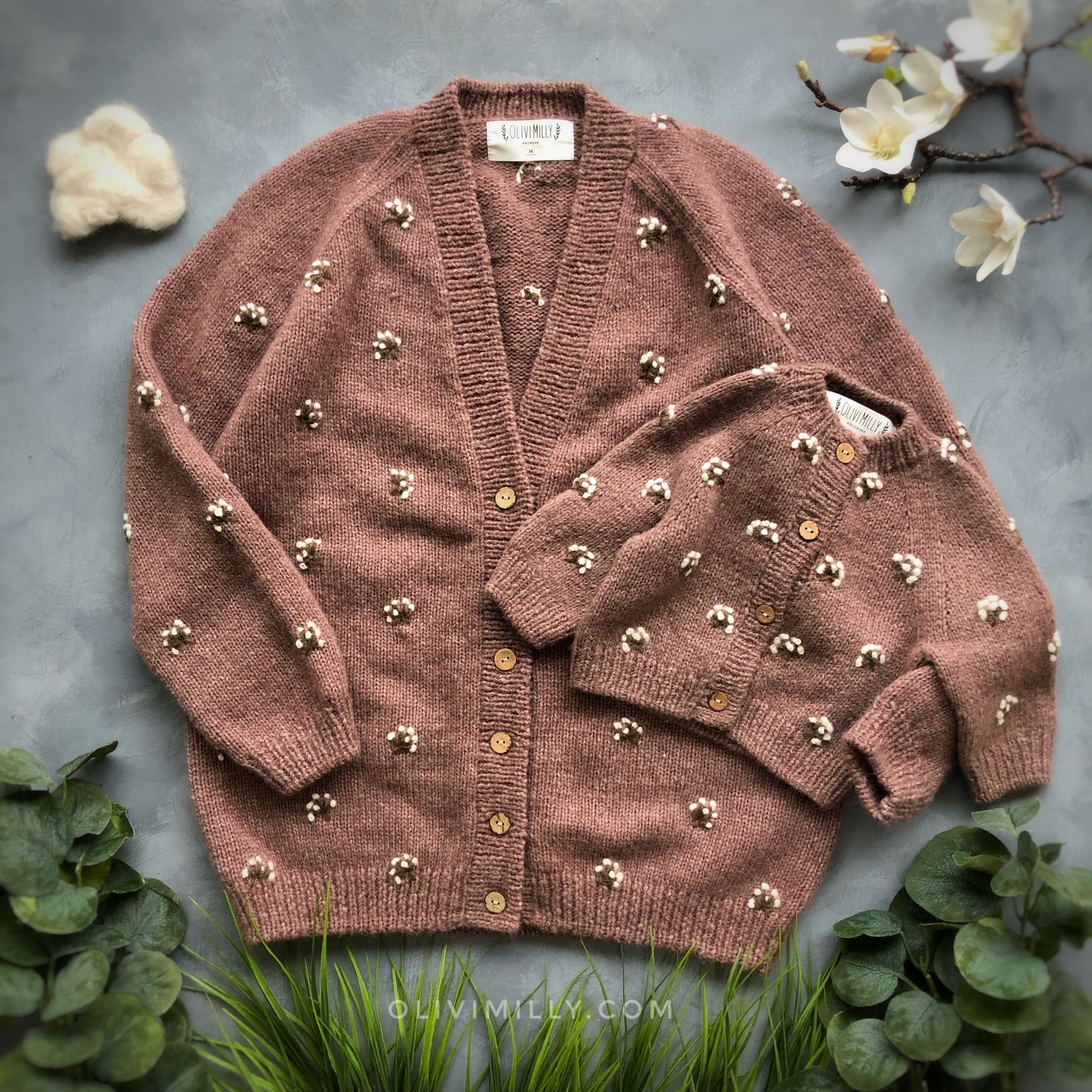 Adult Flora cardigan | faded rose | In Stock