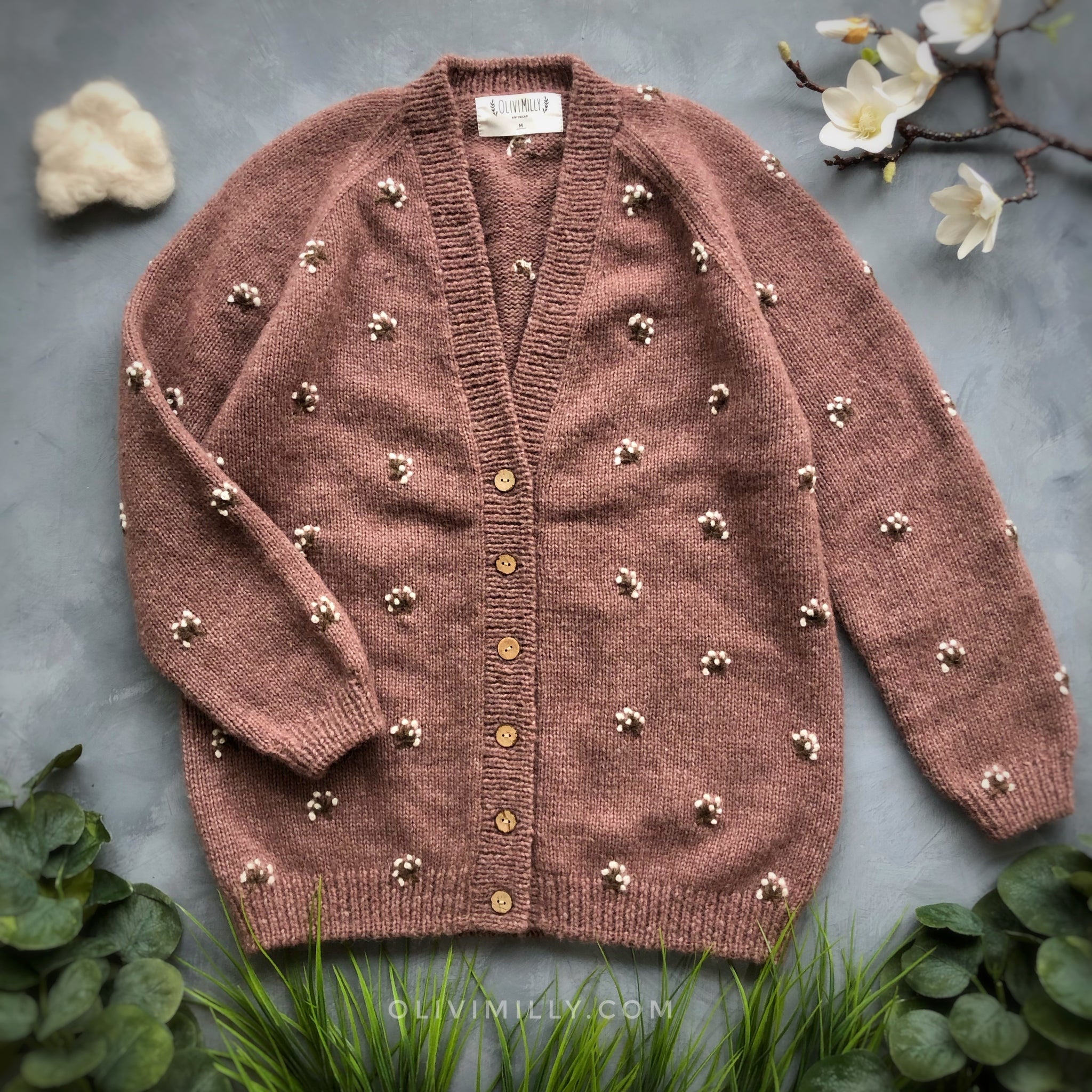 Adult Flora cardigan | faded rose | In Stock