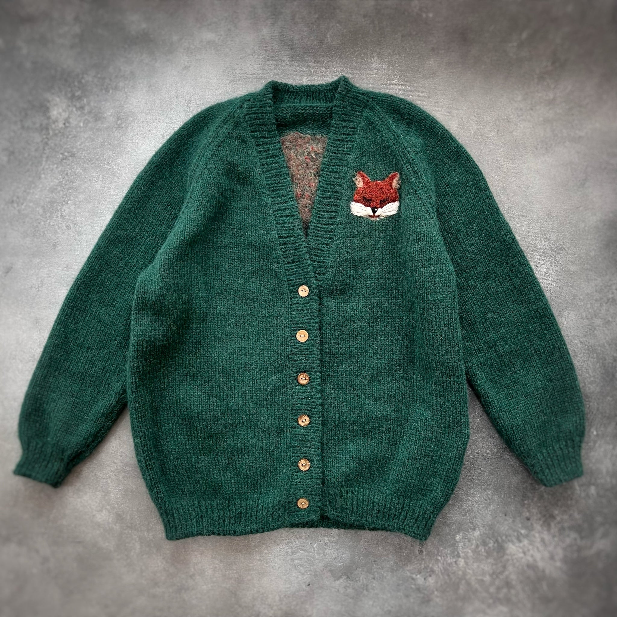 Adult Fox cardigan | Emerald