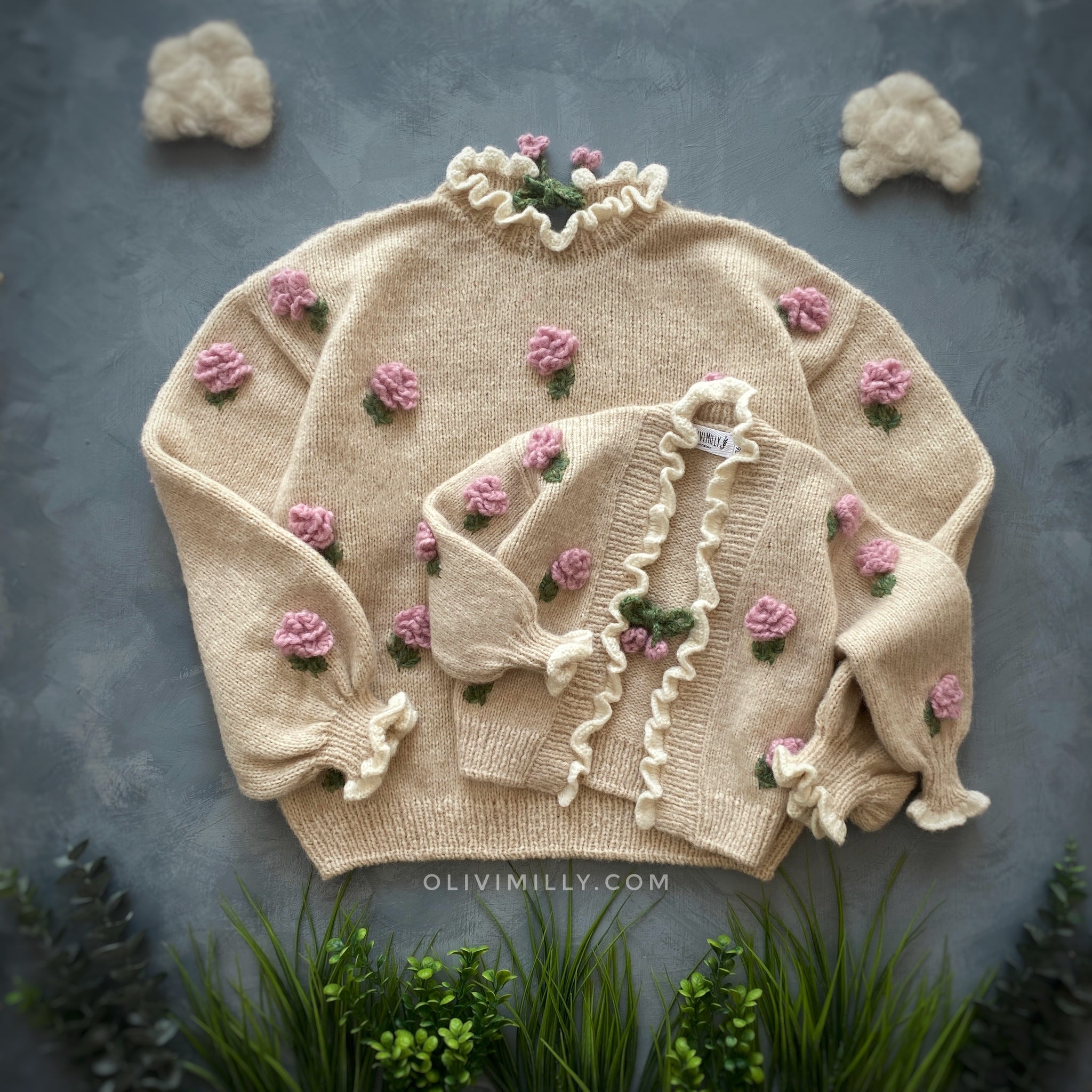 Adult Roses Pullover | Wheat