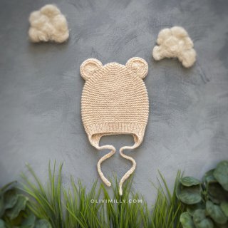 Bear hat |wheat| in stock (1-2y)