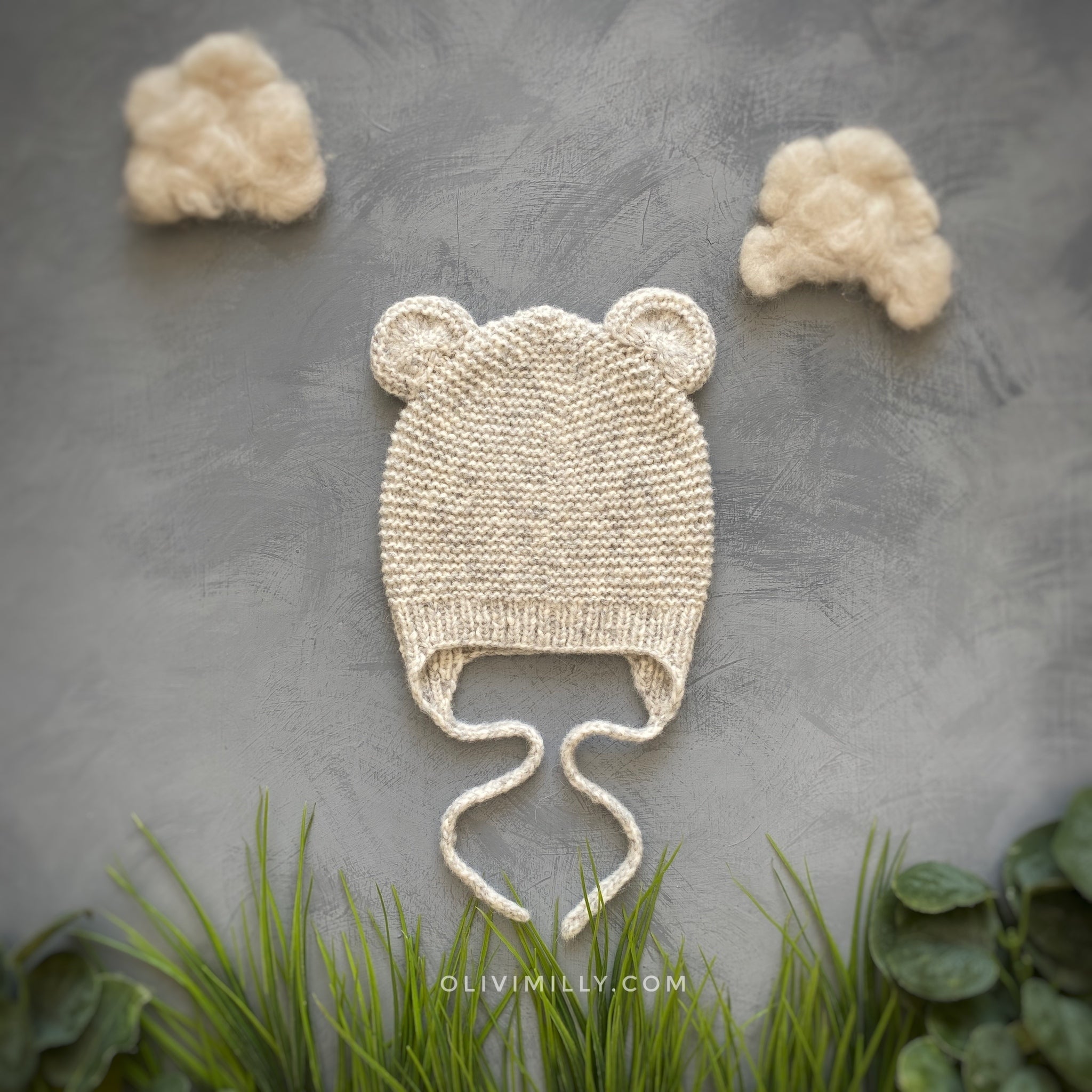 Bear hat |light grey| in stock (1-2y)