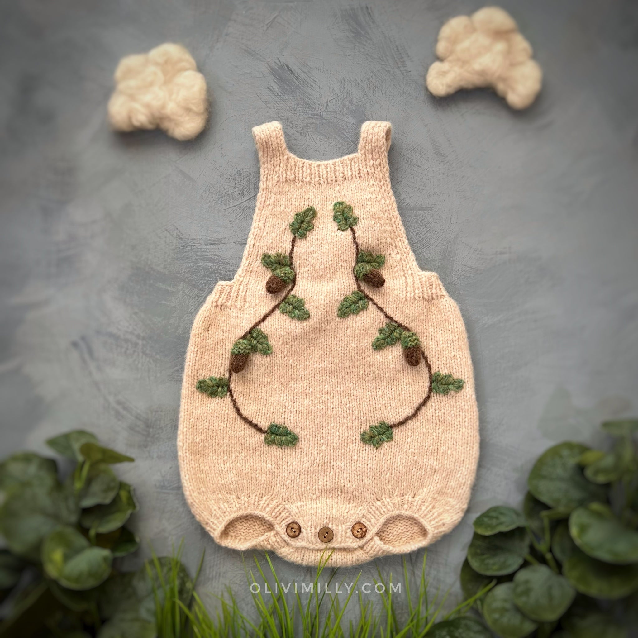 Acorns Romper | Wheat