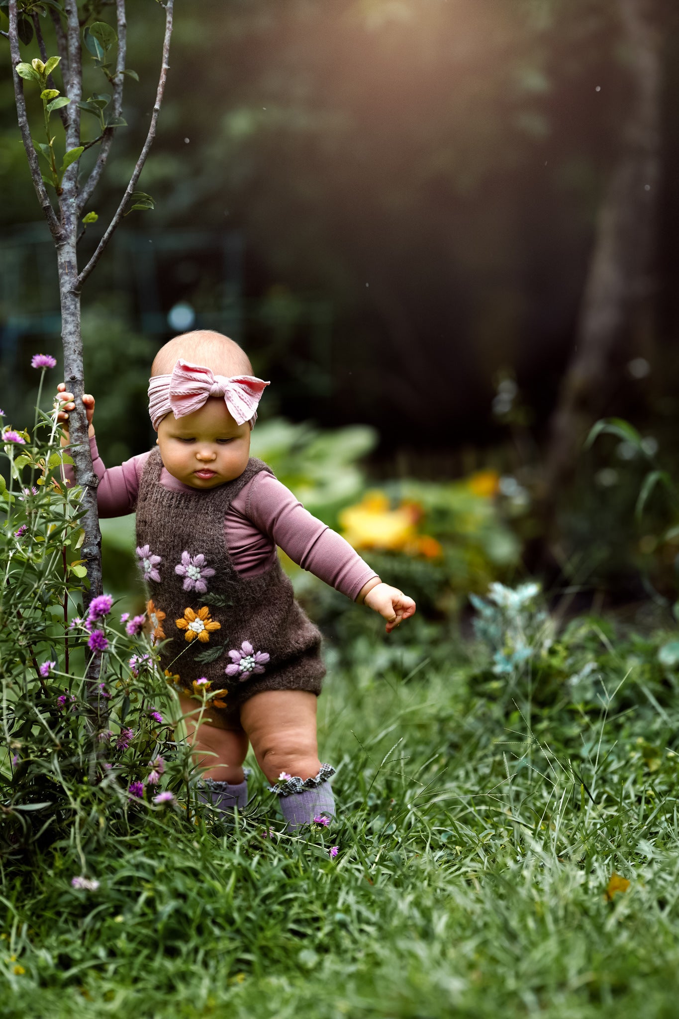 Flower Rain romper | Brown | In Stock