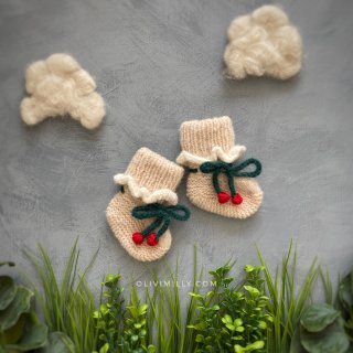 Cherry Booties |wheat| in stock (9-12m)