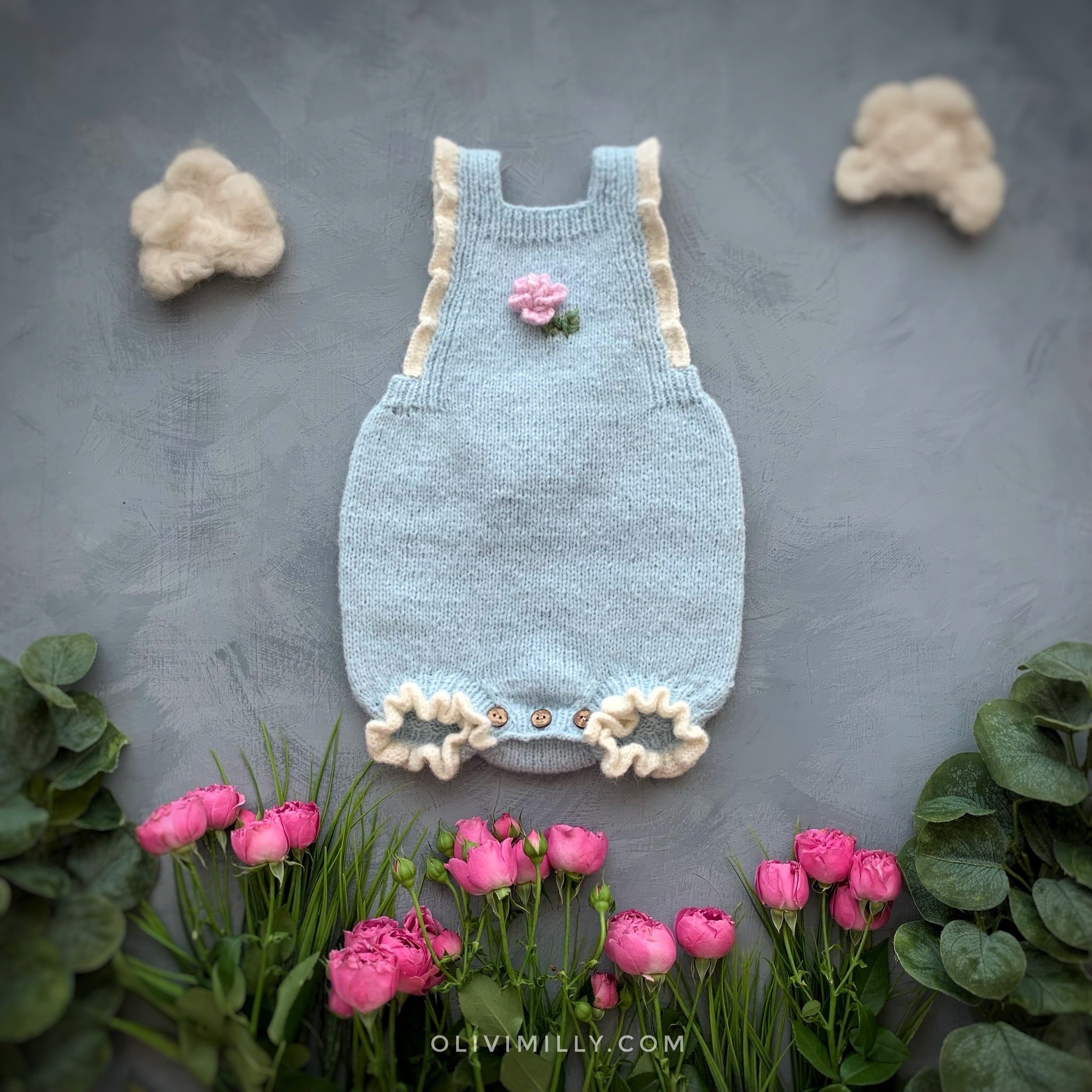 Roses romper | Blue