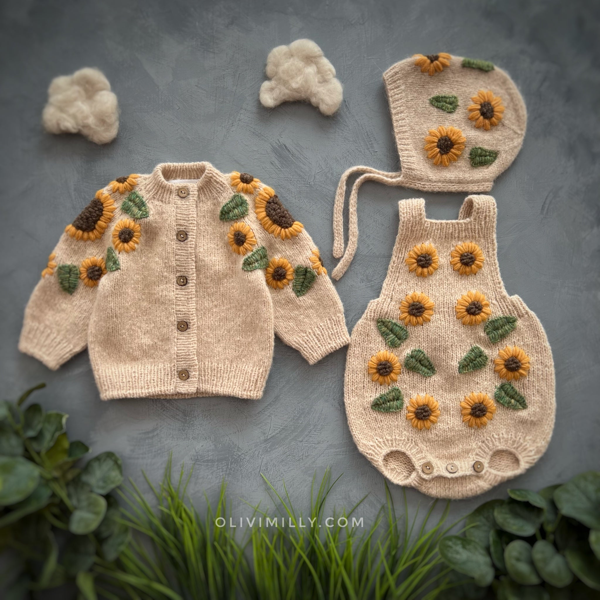Sunflowers cardigan | Wheat