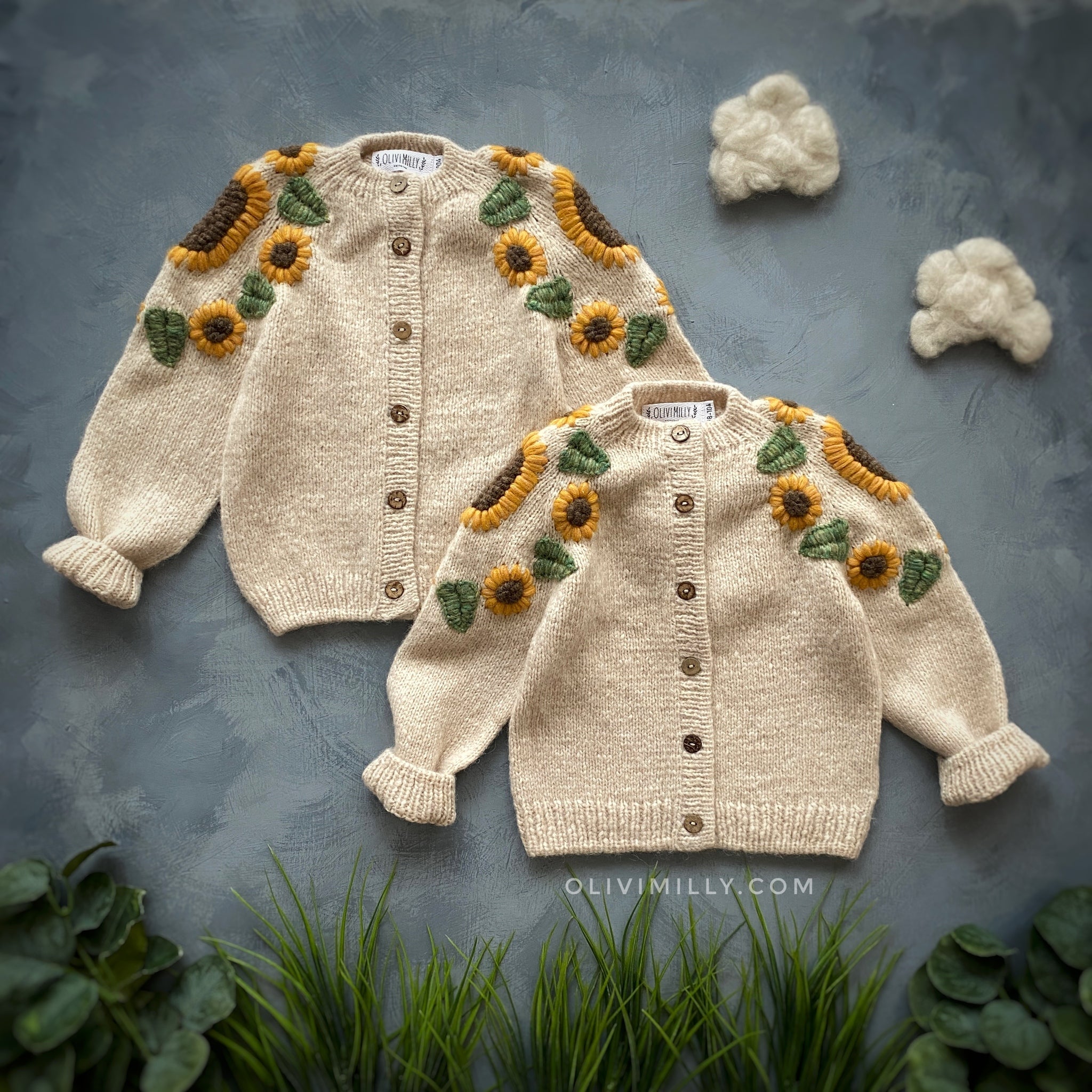 Sunflowers cardigan | Wheat